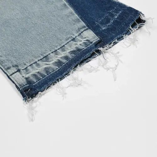 pattern distressed punk flared jeans
