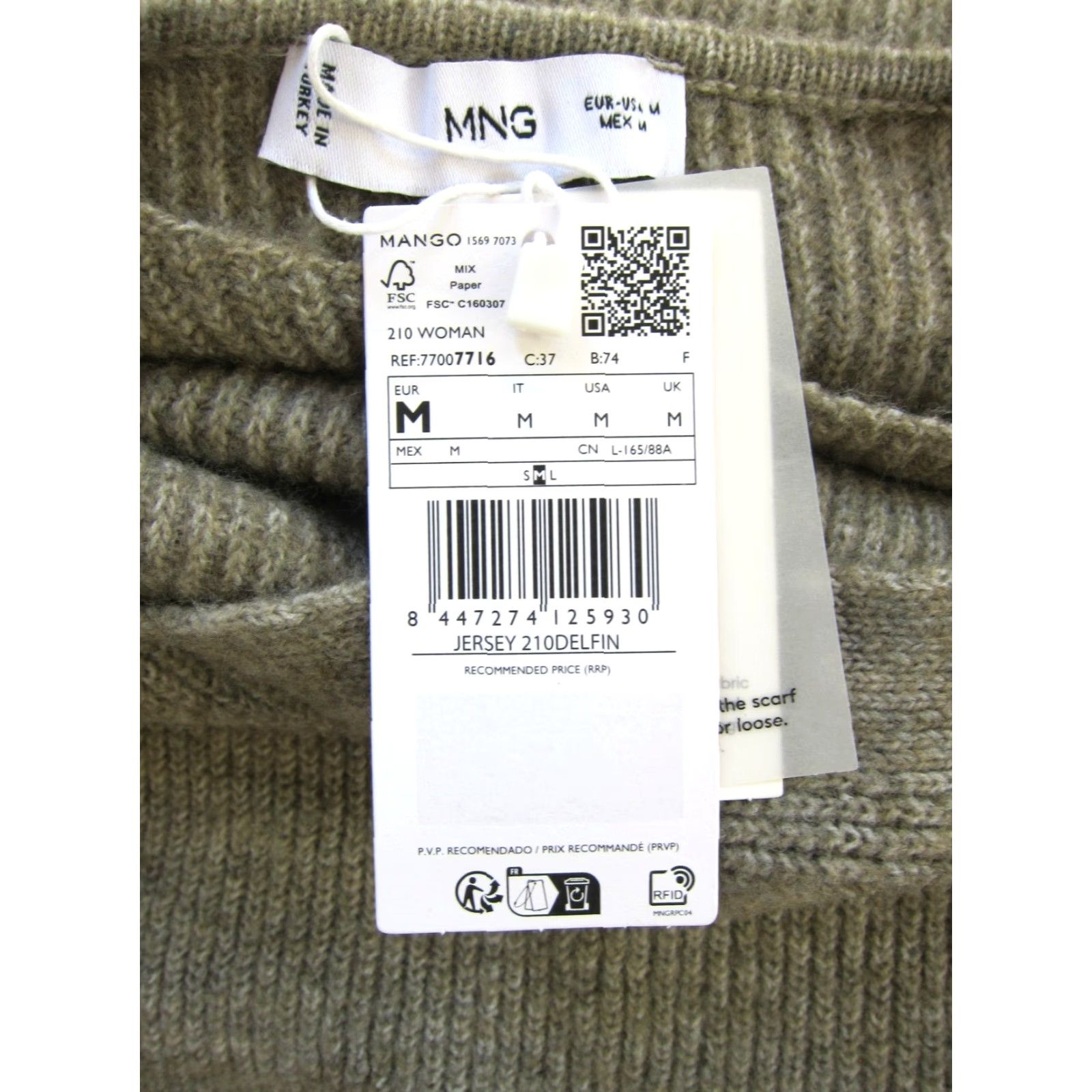 Vintage MNG Sweater Brown Knit Wool Blend Cable-Knit Button Crew Neck Long Sleeve Casual Medium Womens Size M / US 6-8 / IT 42-44 - 3 Thumbnail