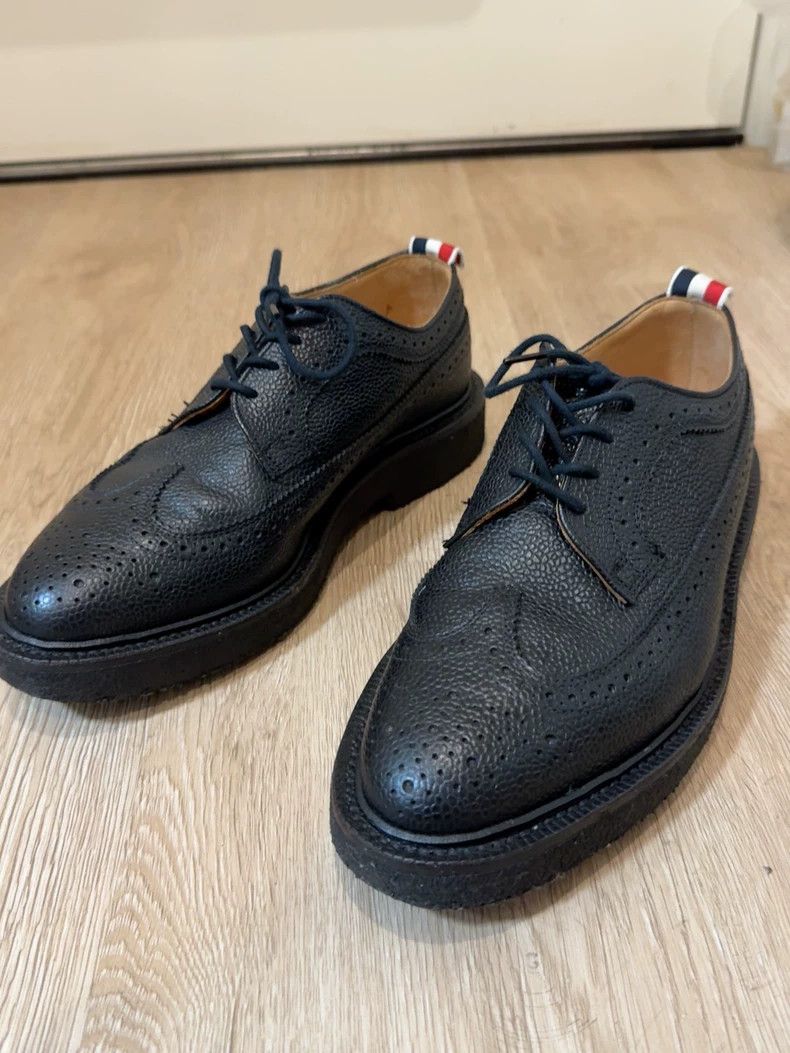 Thom Browne Thom Browne Black Embossed Leather Shoes - dmc Size US 7 / EU 40 - 1 Thumbnail