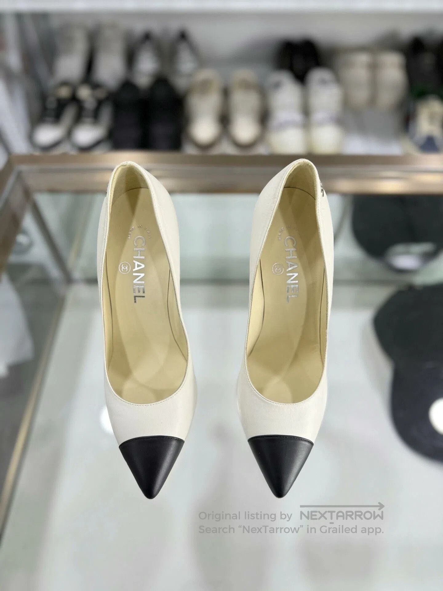 Chanel Chanel Black and White Heels Size 37.5. Size US 6.5 / IT 36.5 - 2 Thumbnail