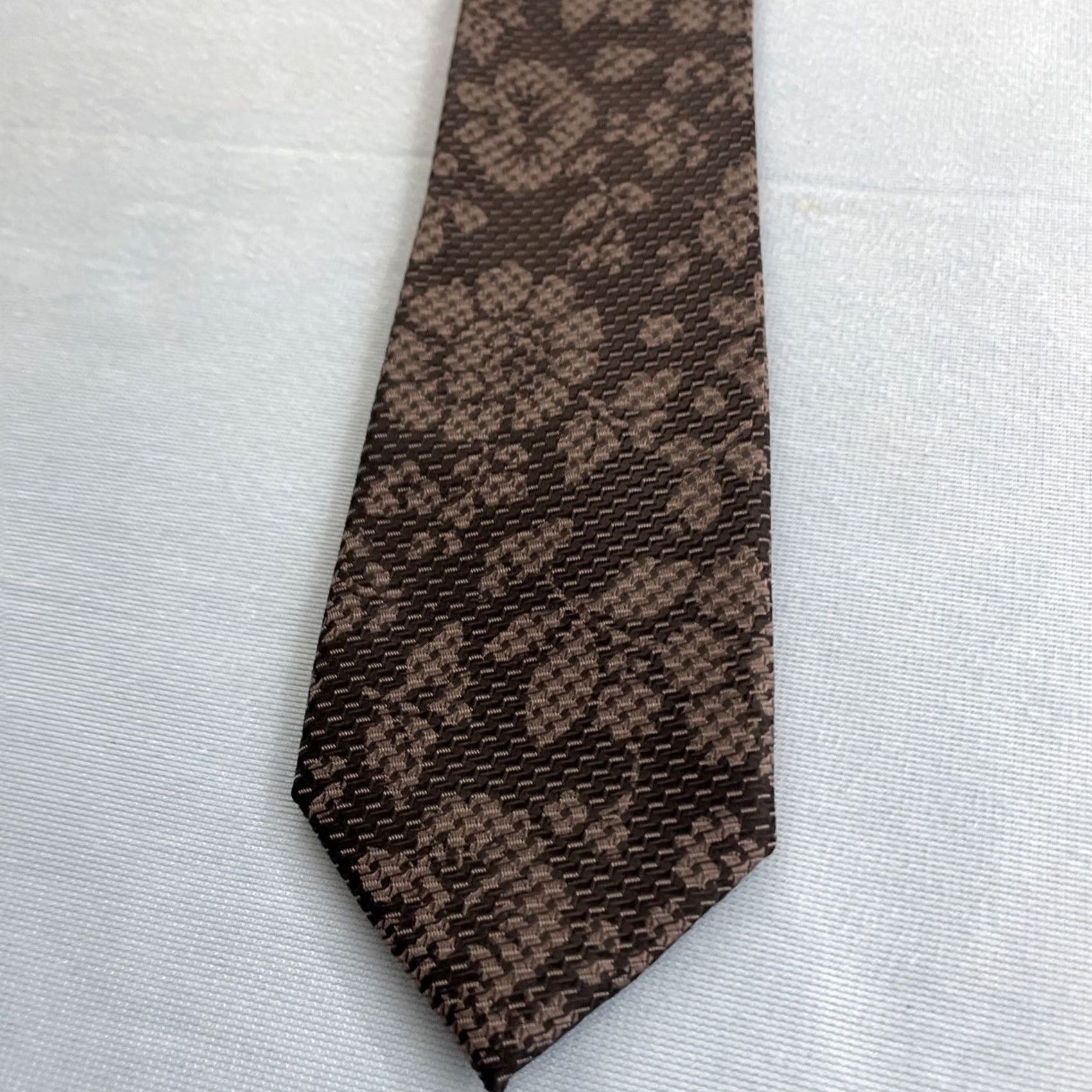 Vintage 14th Union Baroque Skinny Tie Black Silver Floral Metallic Cybergoth Club Necktie, Men, One Size, Wedding, Adjustable, Slim Tie, Size ONE SIZE - 7 Thumbnail