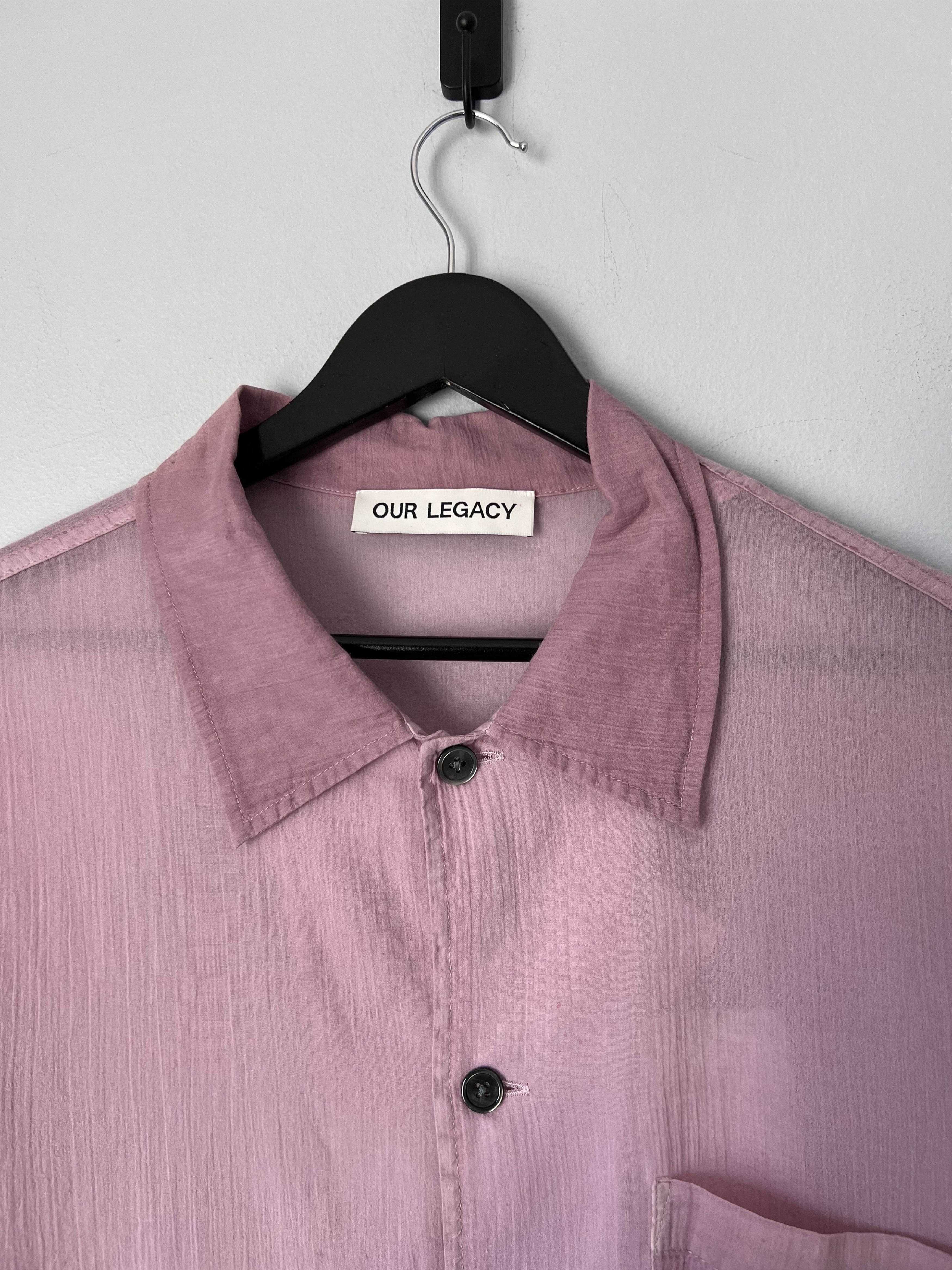 Our Legacy Our Legacy Coated Voile Short Sleeve Box Shirt in Lilac Size US S / EU 44-46 / 1 - 2 Thumbnail