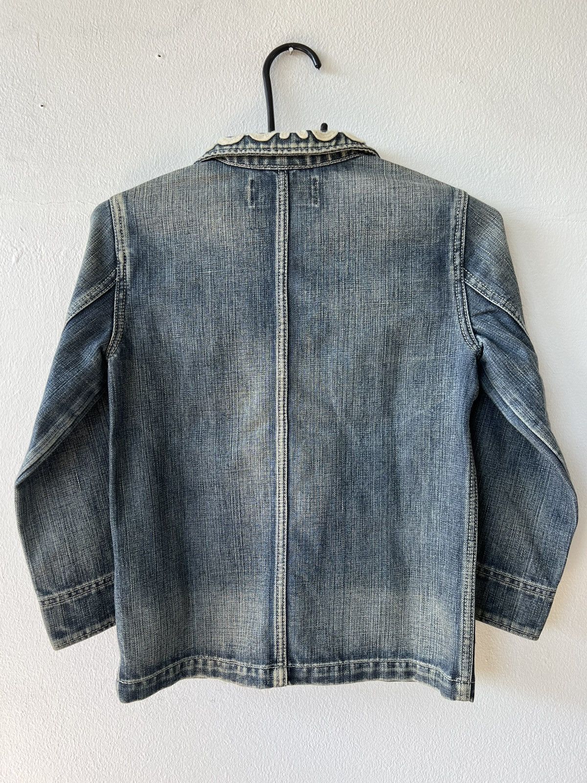 Vintage For Kids Patchwork Distressed Kriff Mayer Denim Jacket Size US XXS / EU 40 - 4 Thumbnail