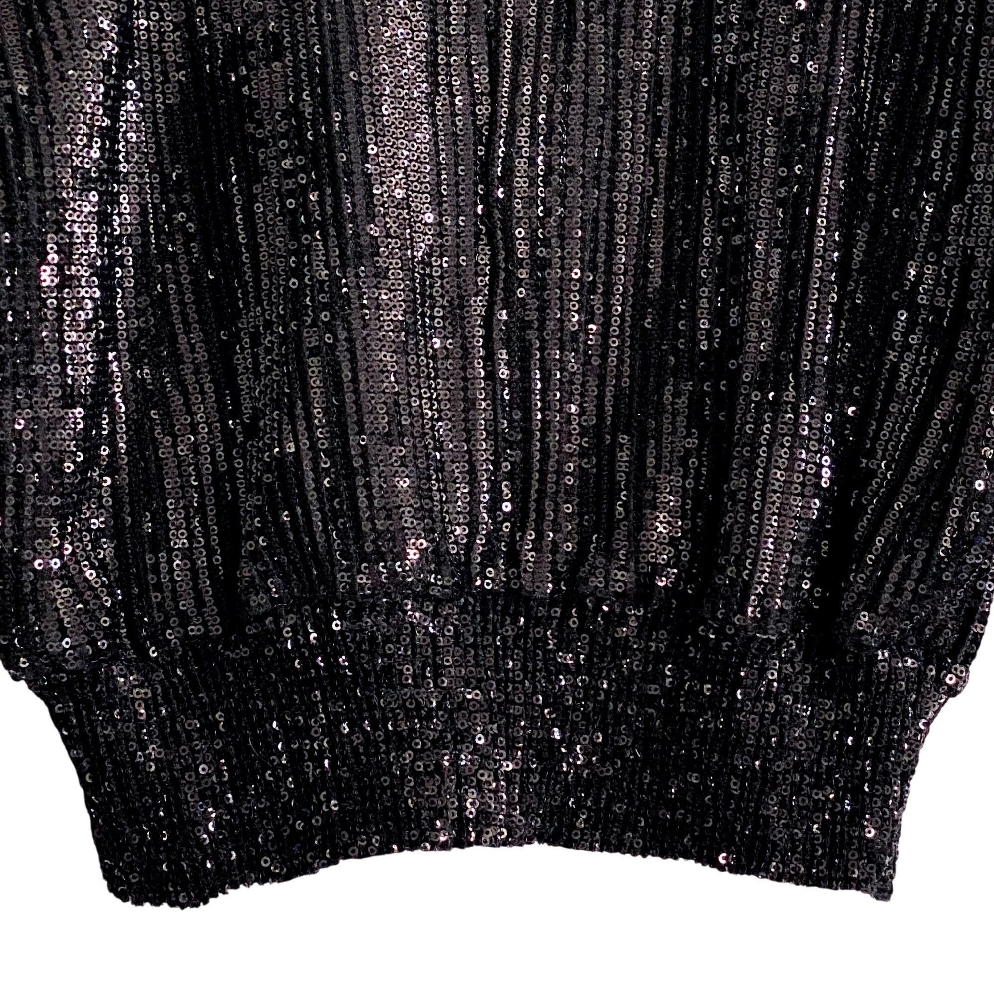 Rta RtA Pippa Black Sequin Long-Sleeve Top Size XXS, New with t Size XXS / US 00 / IT 34 - 8 Thumbnail