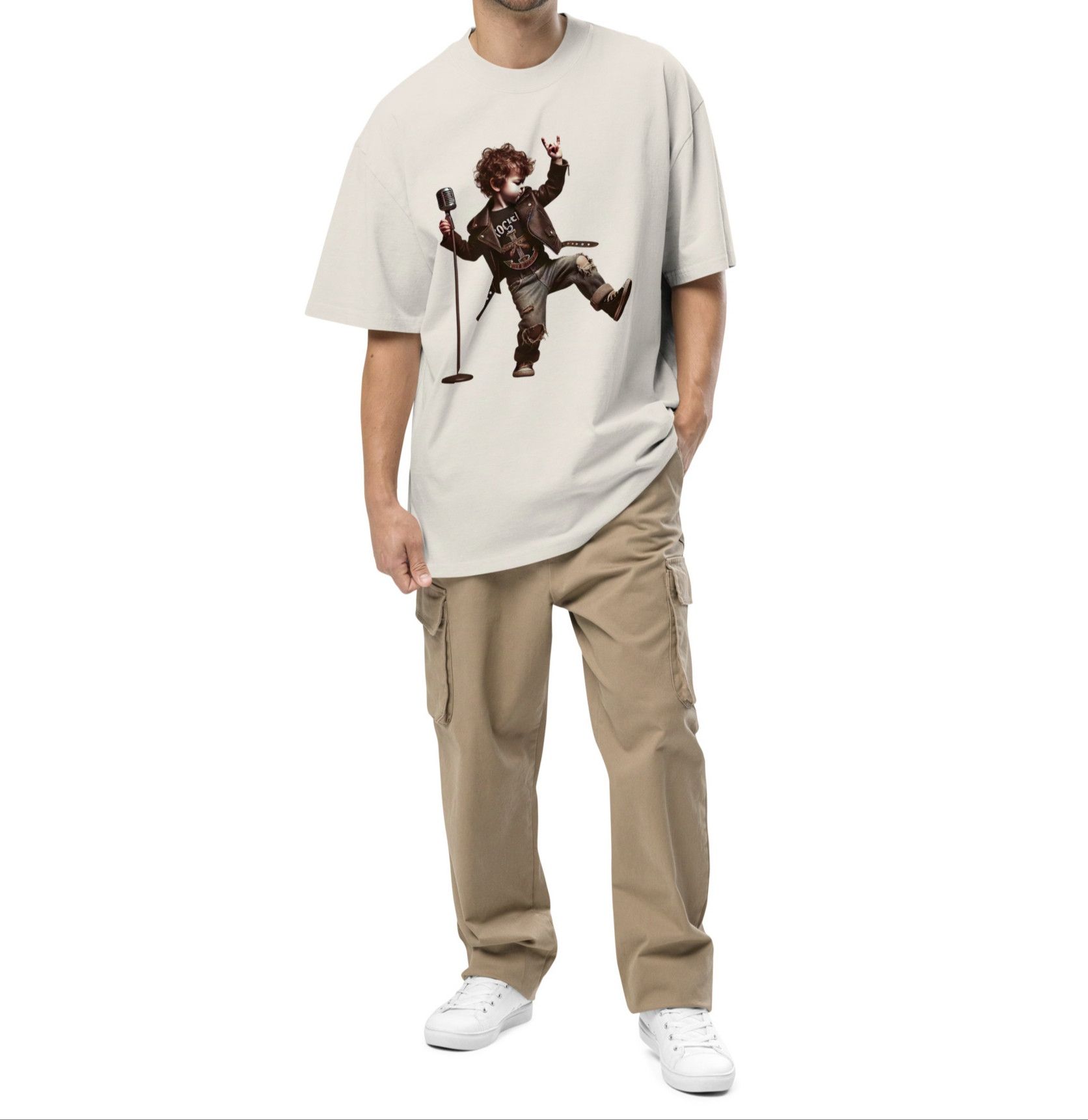 Designer Kids' Rock Star Pose Graphic Tee - Unique & Stylish Size US XXL / EU 58 / 5 - 2 Thumbnail