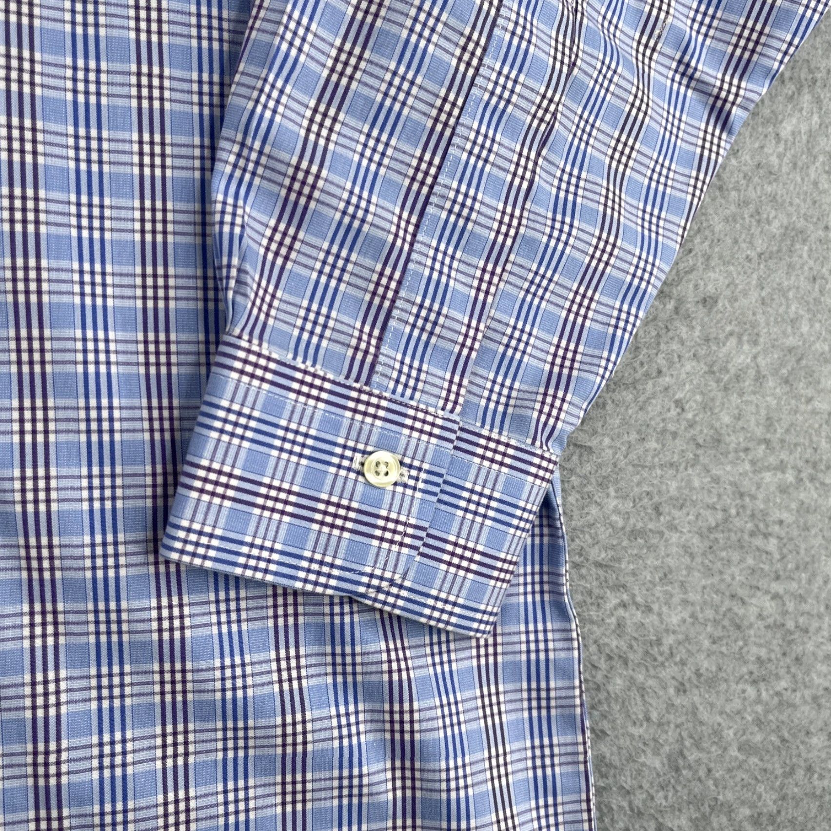 Brooks Brothers Brooks Brothers Classic Shirt Blue Plaid Non-Iron Button Up Long Sleeve Mens Dress Shirt 17 Regular Blue Mens Size US XL / EU 56 / 4 - 2 Thumbnail