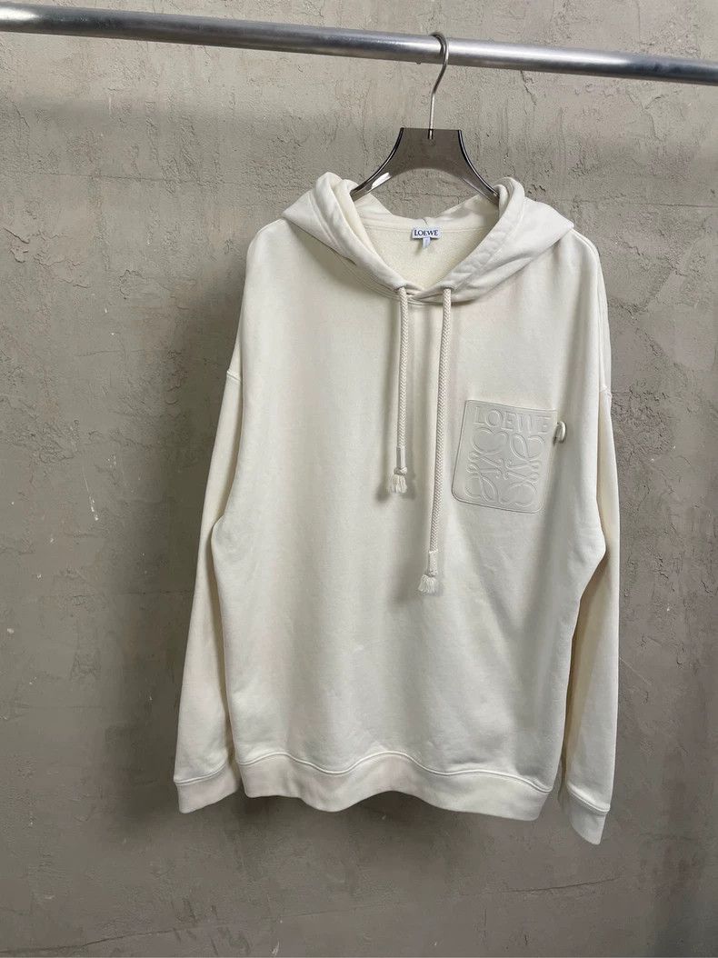 Loewe LOEWE Leather Logo hooded sweater Size L / US 10 / IT 46 - 1 Thumbnail