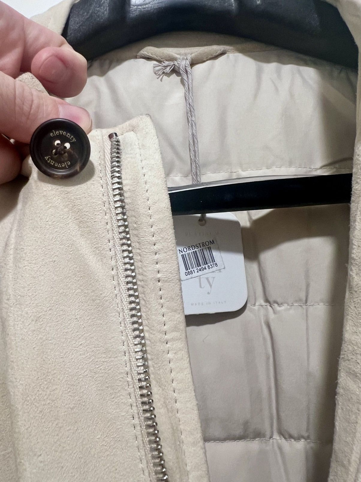 Eleventy Unreal Eleventy Lambskin Suede & White Goose Down Jacket Size US L / EU 52-54 / 3 - 17 Thumbnail