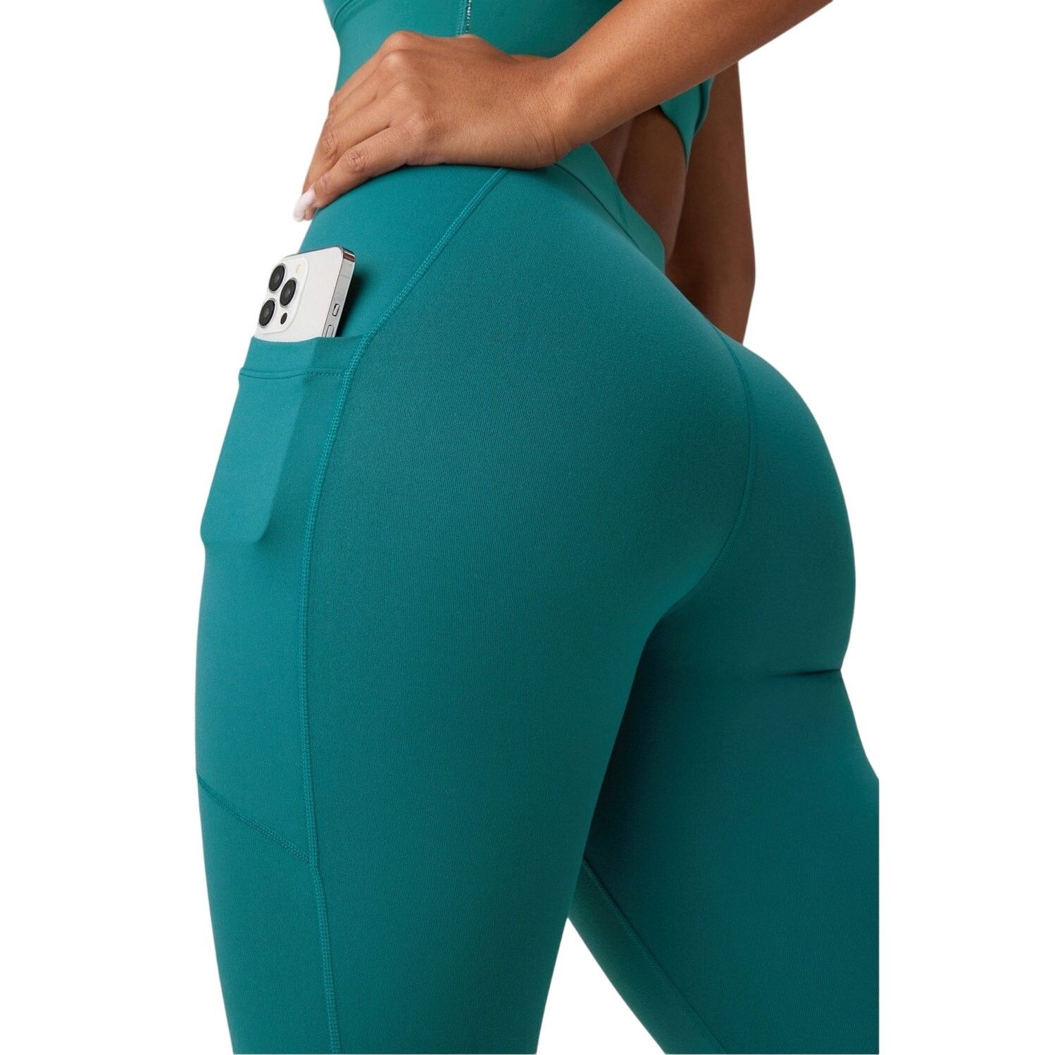 Fabletics Fabletics x Becky G PowerHold Green Legging - Size M Size 28" / US 6 / IT 42 - 2 Thumbnail