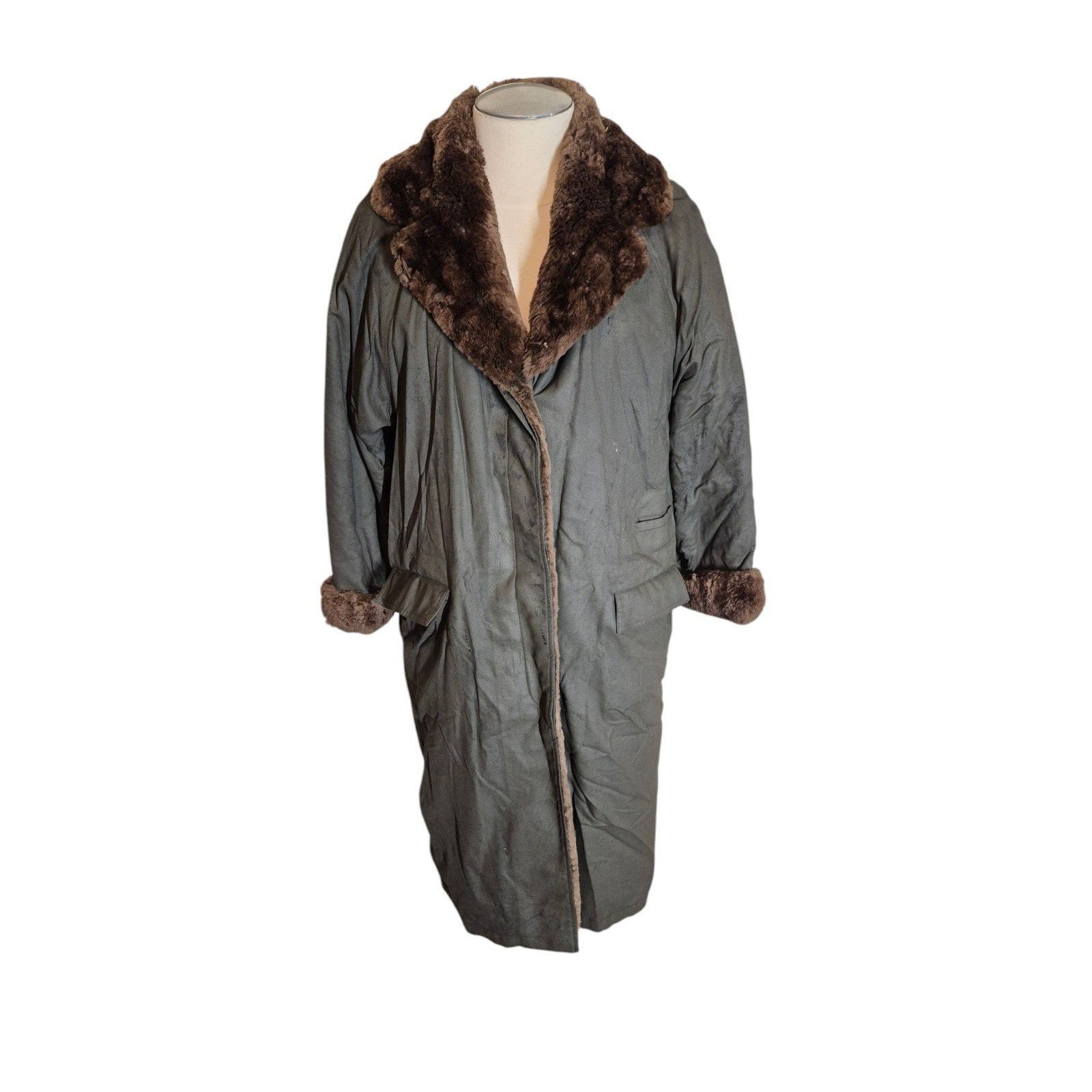 Vintage Alixandre Furs VTG Sheared Beaver Coated Canvas Long Fur Coa Size M / US 6-8 / IT 42-44 - 1 Thumbnail