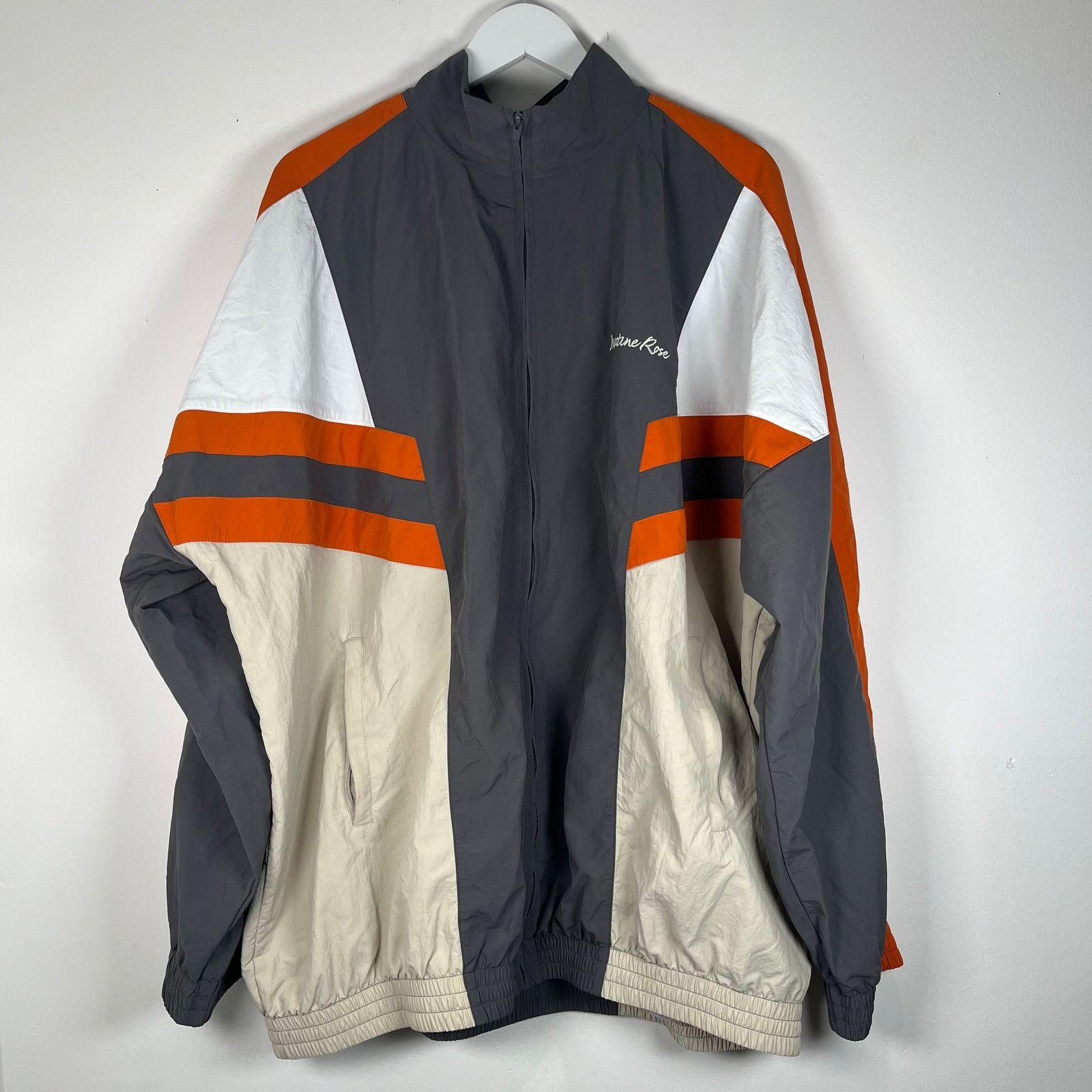 Pre-owned Martine Rose Gray/orange Logo Windbreaker Size Xl
