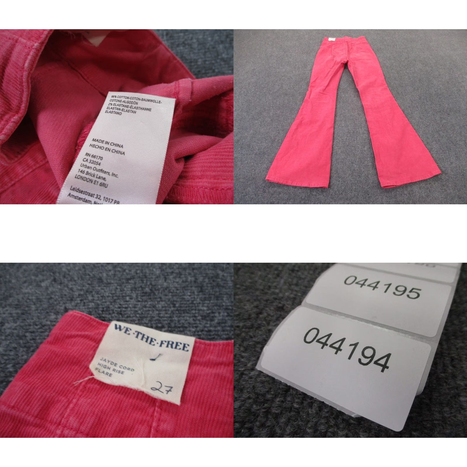 Free People Free People Pants Womens 27 Pink Corduroy High Rise Flared Jayde We The NEW Size 27" / US 4 / IT 40 - 8 Thumbnail