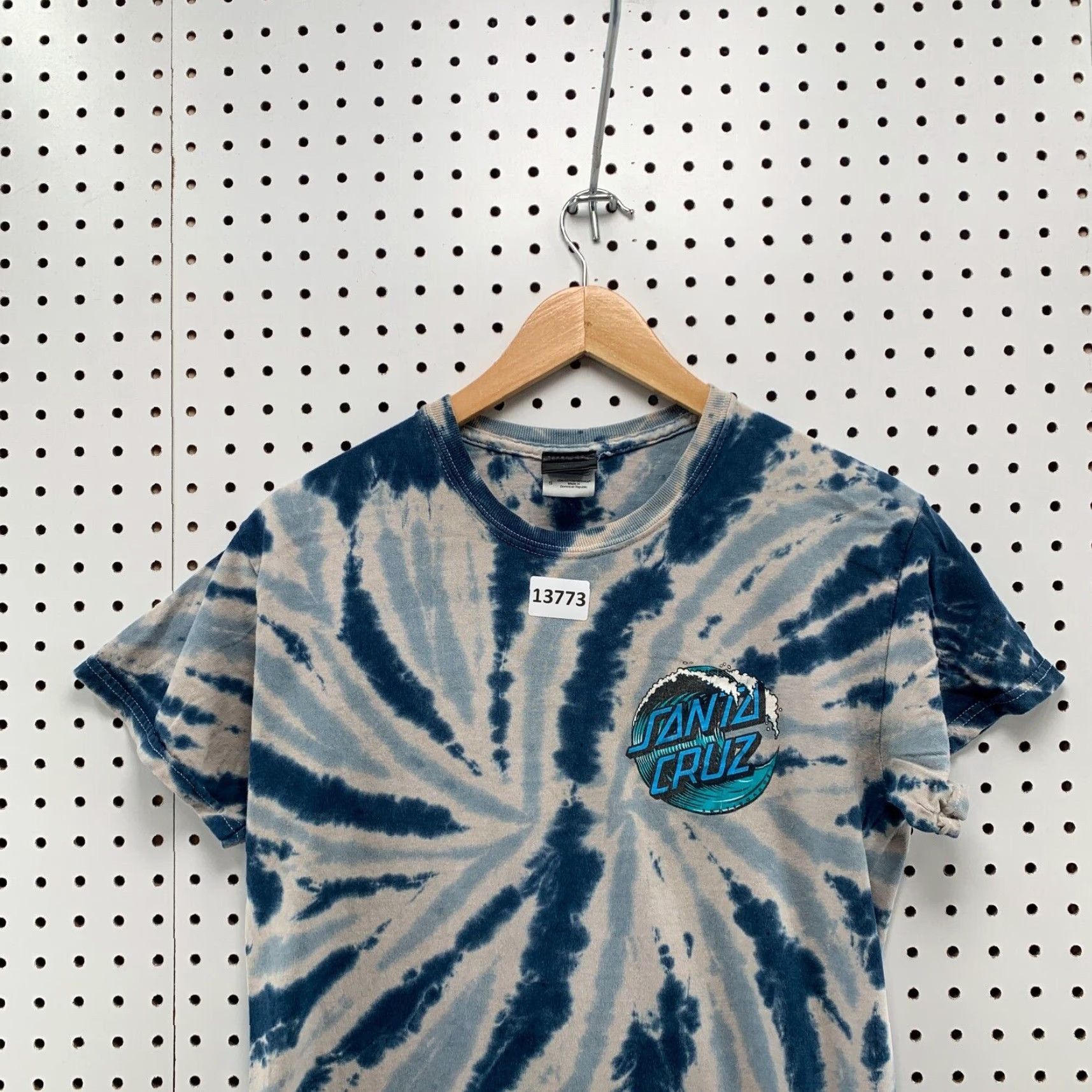 Vintage Santa Cruz Tie Dye Shirt Adult Small Short Sleeve Gray Black Blue Graphic Mens Size US S / EU 44-46 / 1 - 2 Thumbnail
