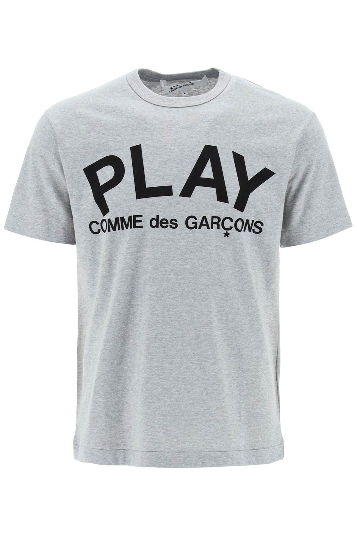 image of Comme Des Garcons Play T-Shirt With Play Print in Grey, Men's (Size Large)