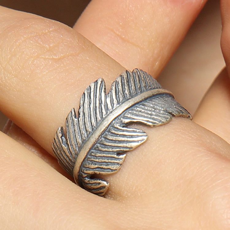 Jewelry Feather Matchless Jewelry Rings Open Chrome Ring (Size 7-13) Size ONE SIZE - 4 Thumbnail