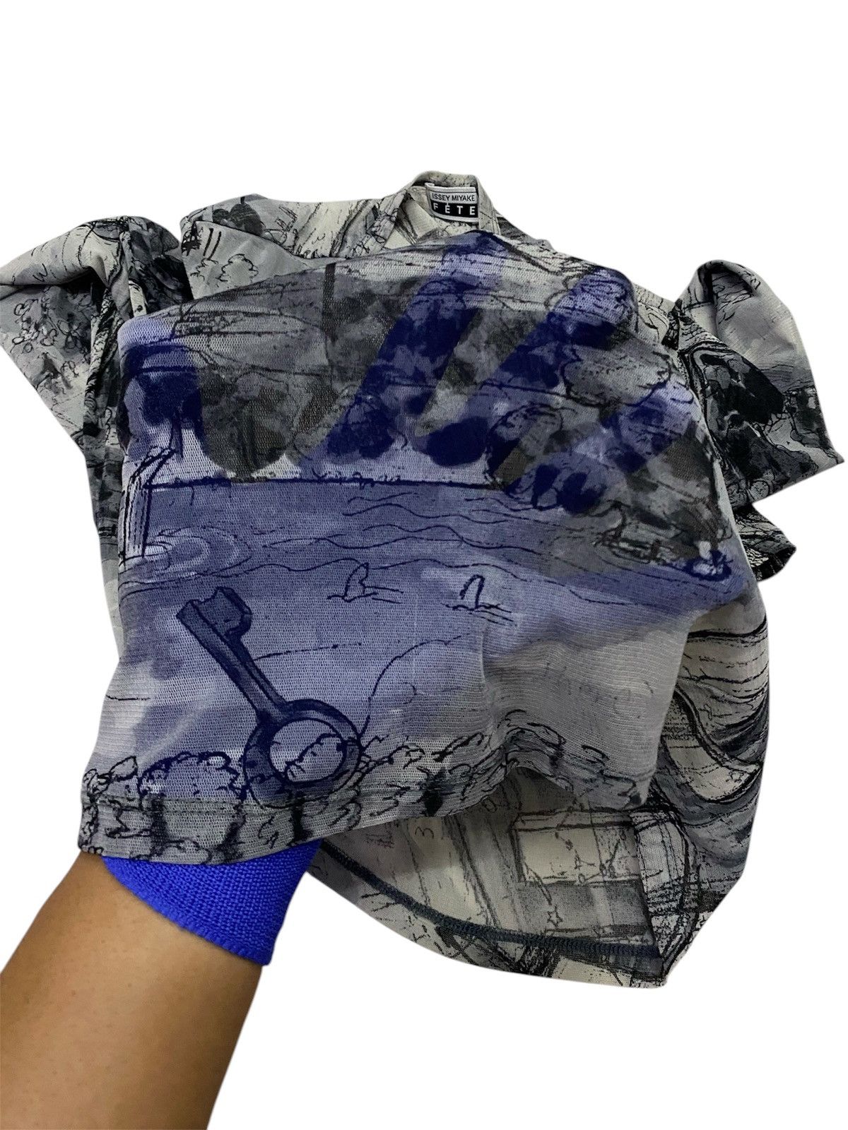 Issey Miyake 1998 Issey Miyake Fete Eden Sketch Graphic Mesh Top Size M / US 6-8 / IT 42-44 - 21 Thumbnail