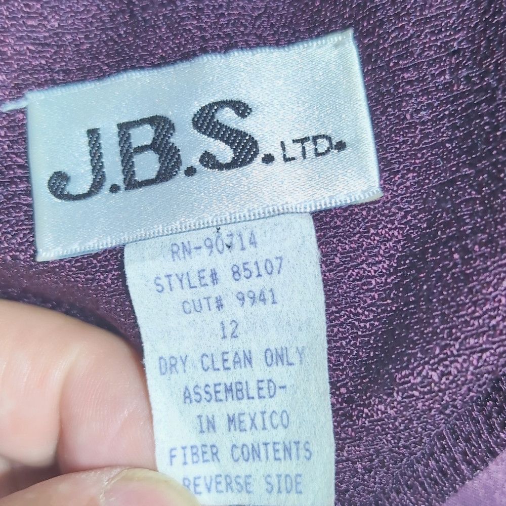 Other Vintage Sz 12 Purple Women's Jacket by J.B.S. Satin Collar Size XL / US 12-14 / IT 48-50 - 5 Thumbnail