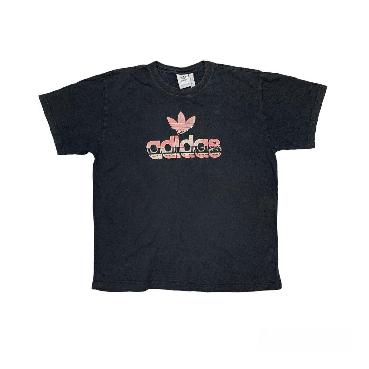 image of Faded Adidas Oversized Tshirt in Black, Men's (Size XL)