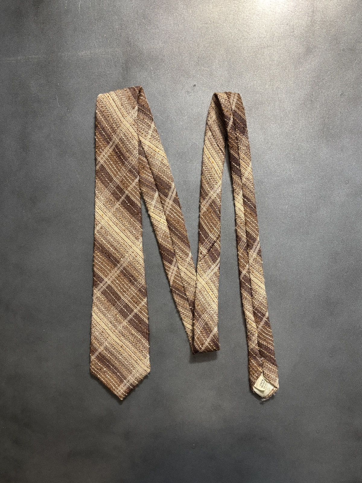 Vintage Vintage Plaid Tie Shaggy Necktie Pattern Stripe 1960s 1970s Size ONE SIZE - 1 Thumbnail