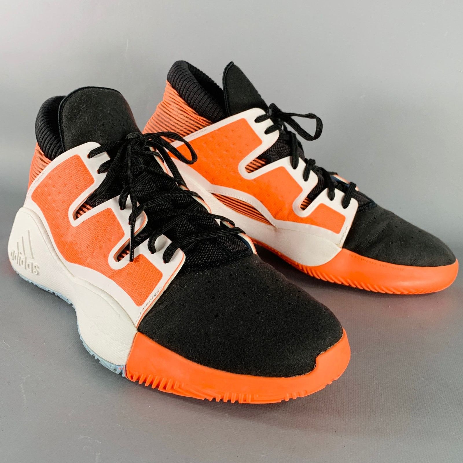 Adidas Pro Vision Hi Res Orange Black White Mesh Sneakers Size US 11.5 / EU 44-45 - 1 Thumbnail