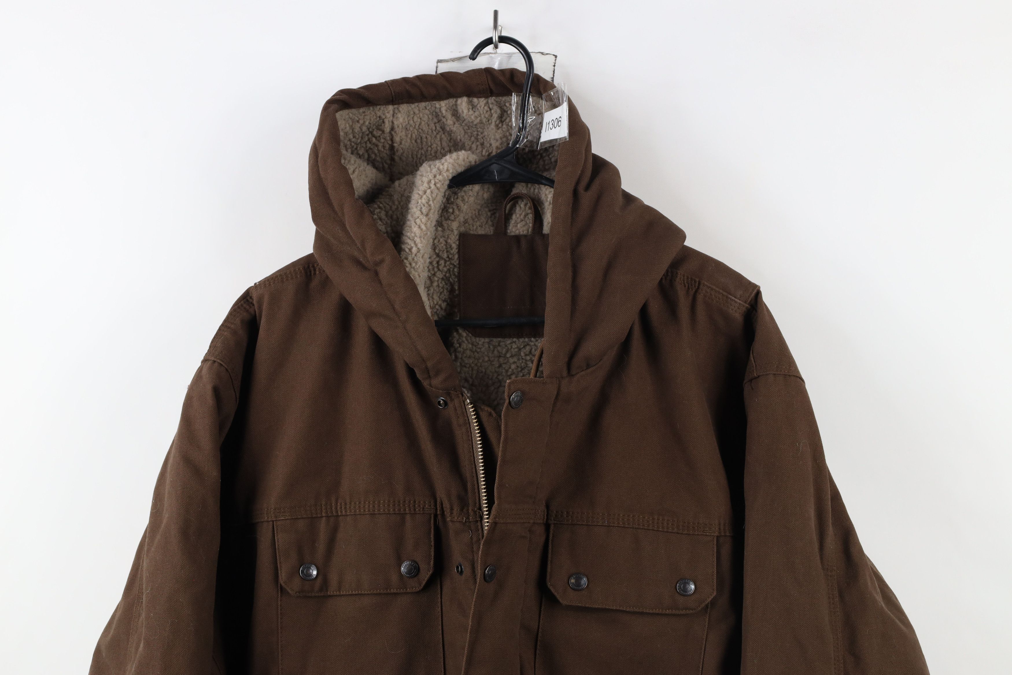 Vintage Vintage Y2K Streetwear Fleece Lined Canvas Hooded Jacket Size US XXL / EU 58 / 5 - 2 Thumbnail