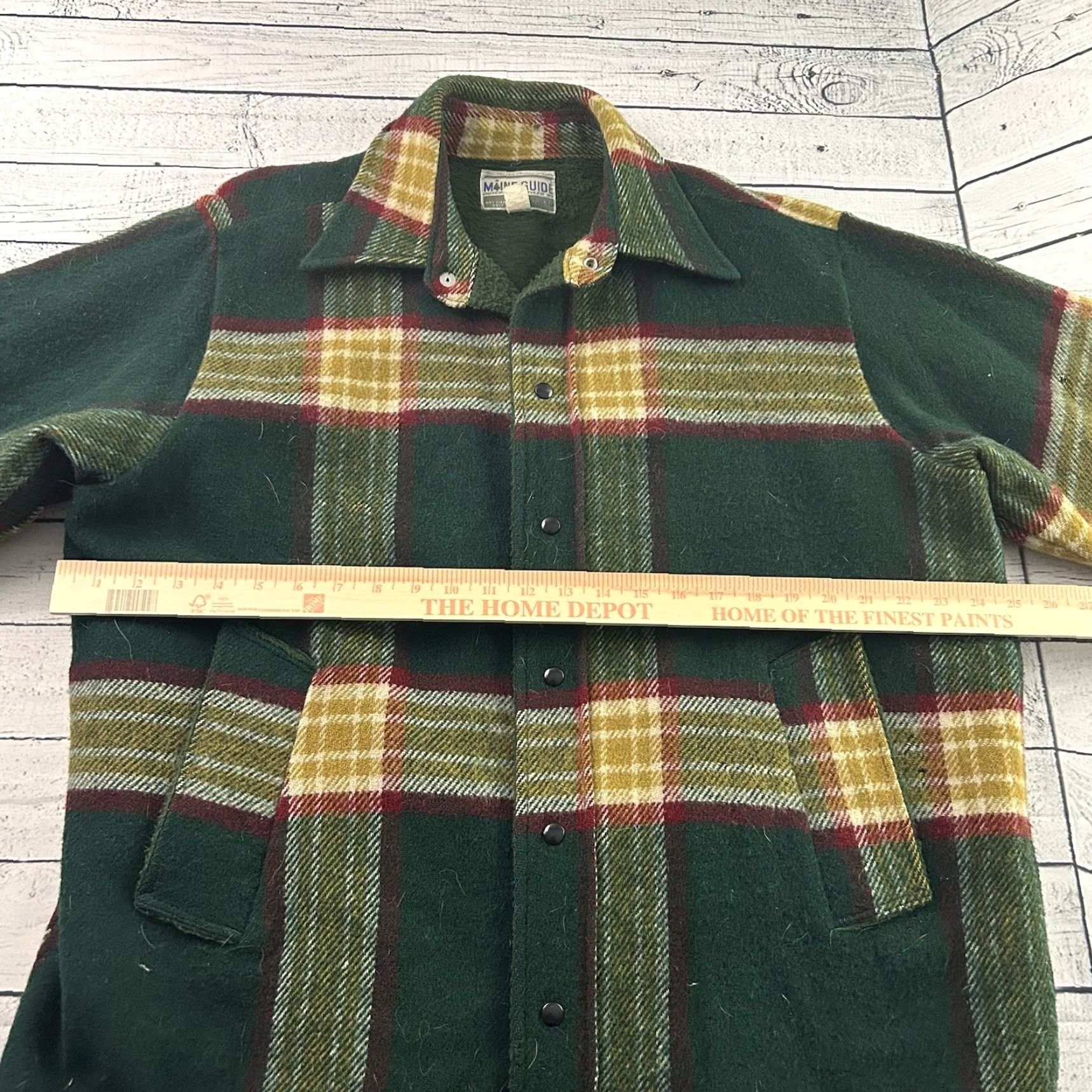 Vintage VINTAGE Maine Guide Fleece Lined Wool Snap Button Shirt Jacket Men's Large Green Size US L / EU 52-54 / 3 - 5 Thumbnail