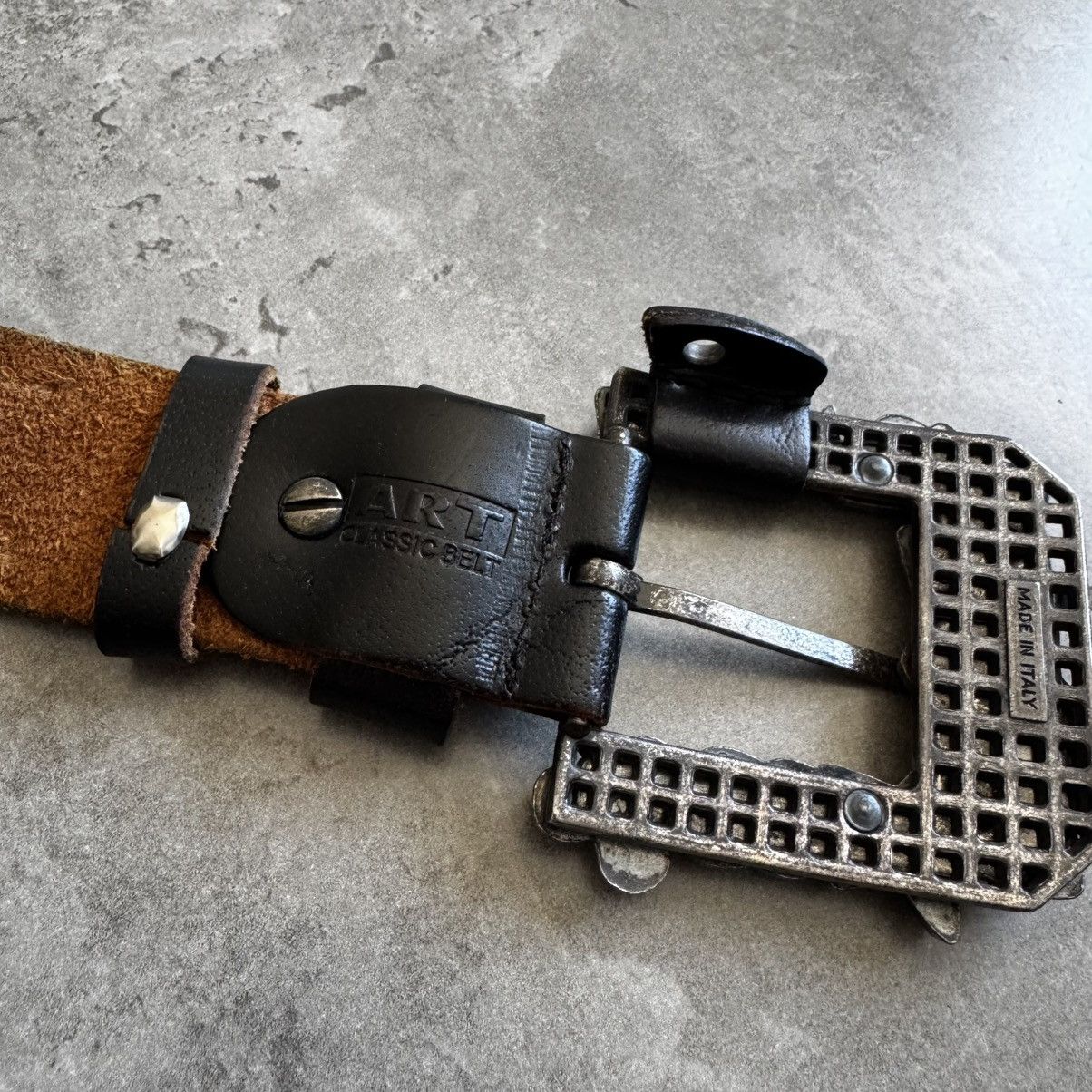 Leather Art Classic Leather Avant Garde Belt Hand Made in Italy Size ONE SIZE - 5 Thumbnail
