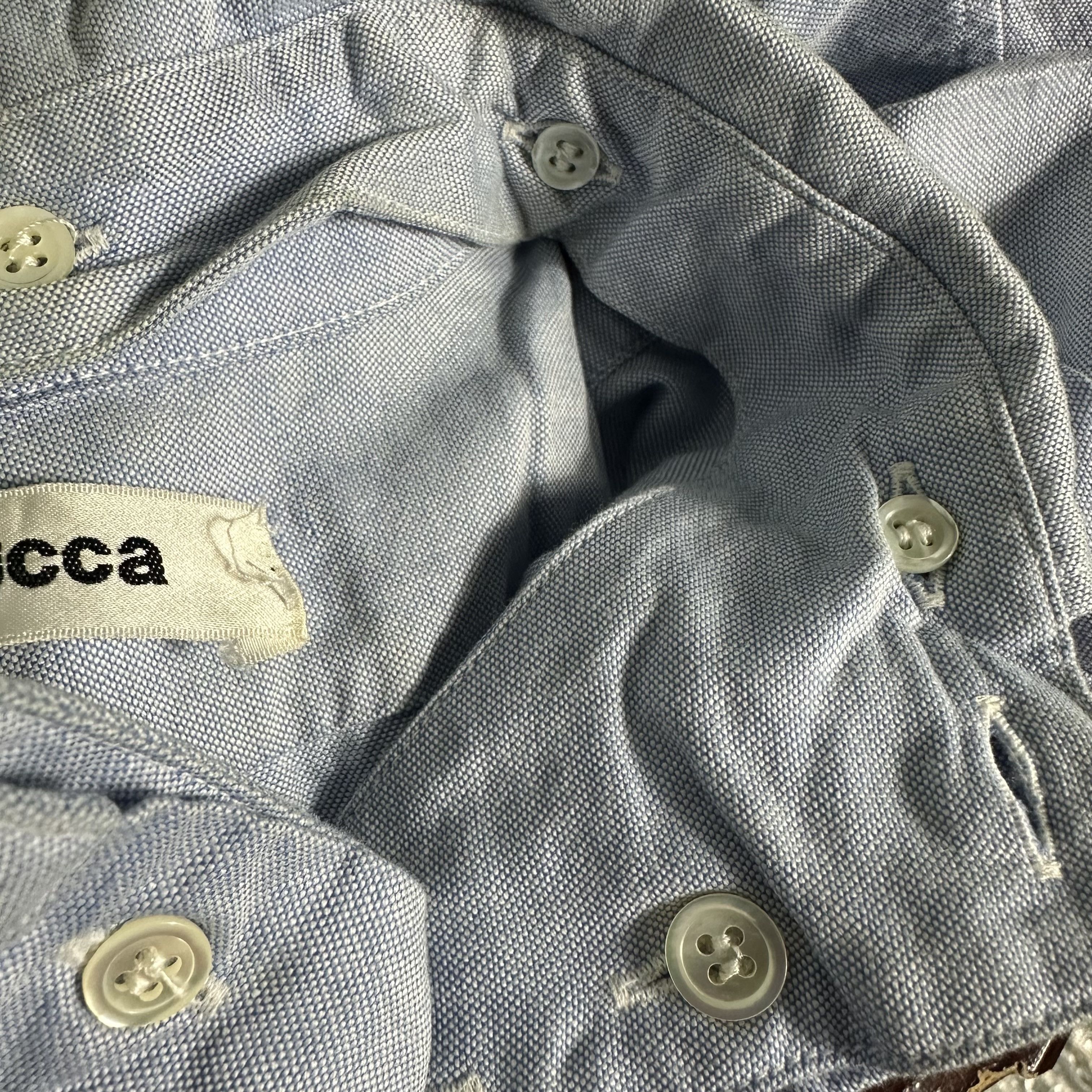 CABANE de ZUCCa × Issey Miyake × Zucca 🔥RARE🔥Zucca Issey Miyake Half Button Chambray Shirt Size US M / EU 48-50 / 2 - 6 Thumbnail