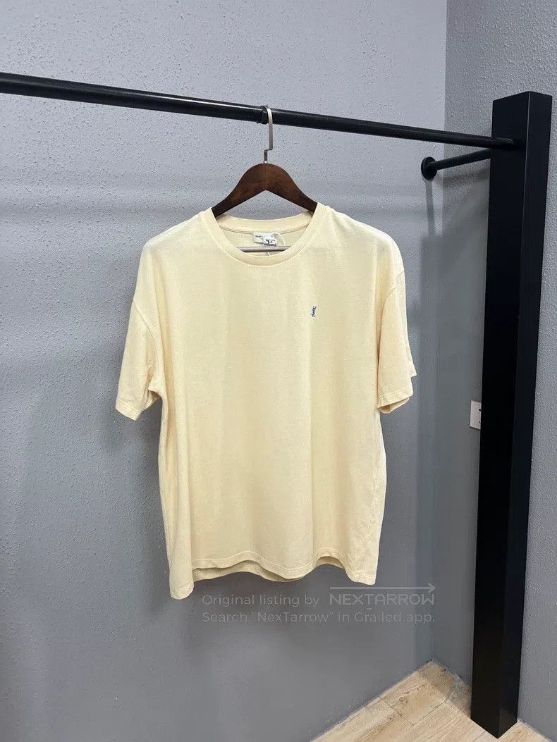 Saint Laurent Paris Beige Embroidered Short Sleeve with Sm