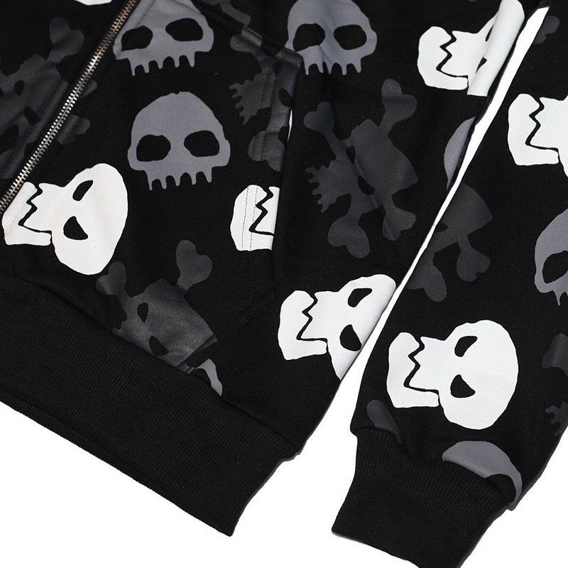 Japanese Brand Y2K Skull Crossbone All-Over Print Full Zip-Up Hoodie Size XL / US 12-14 / IT 48-50 - 5 Thumbnail