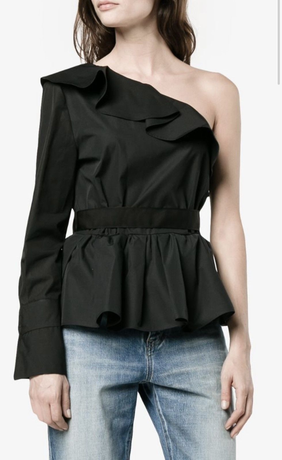 Fendi top ruffle one shoulder