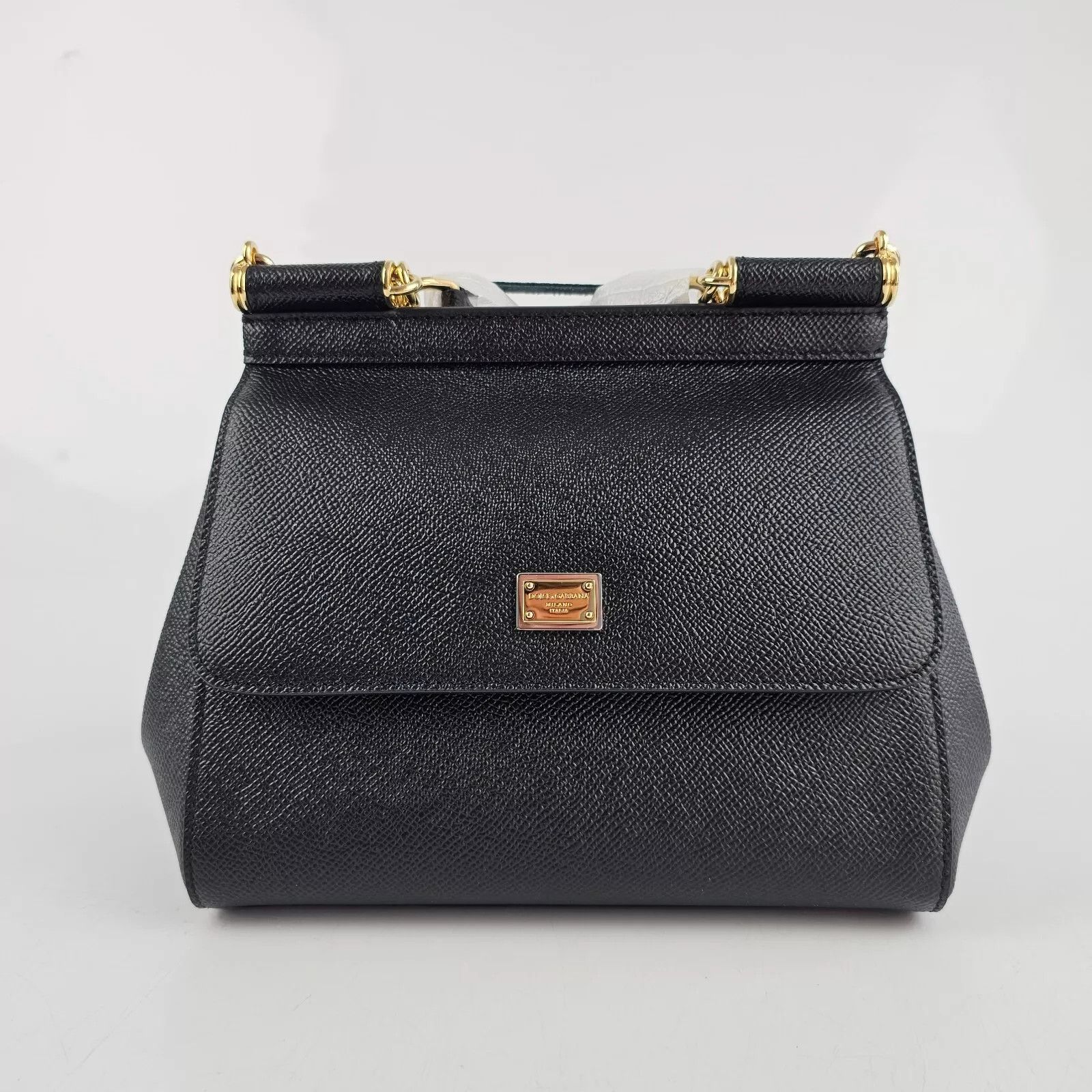 Dolce & Gabbana D&G Medium Sicily Black Leather Top Handle Bag Size ONE SIZE - 1 Thumbnail