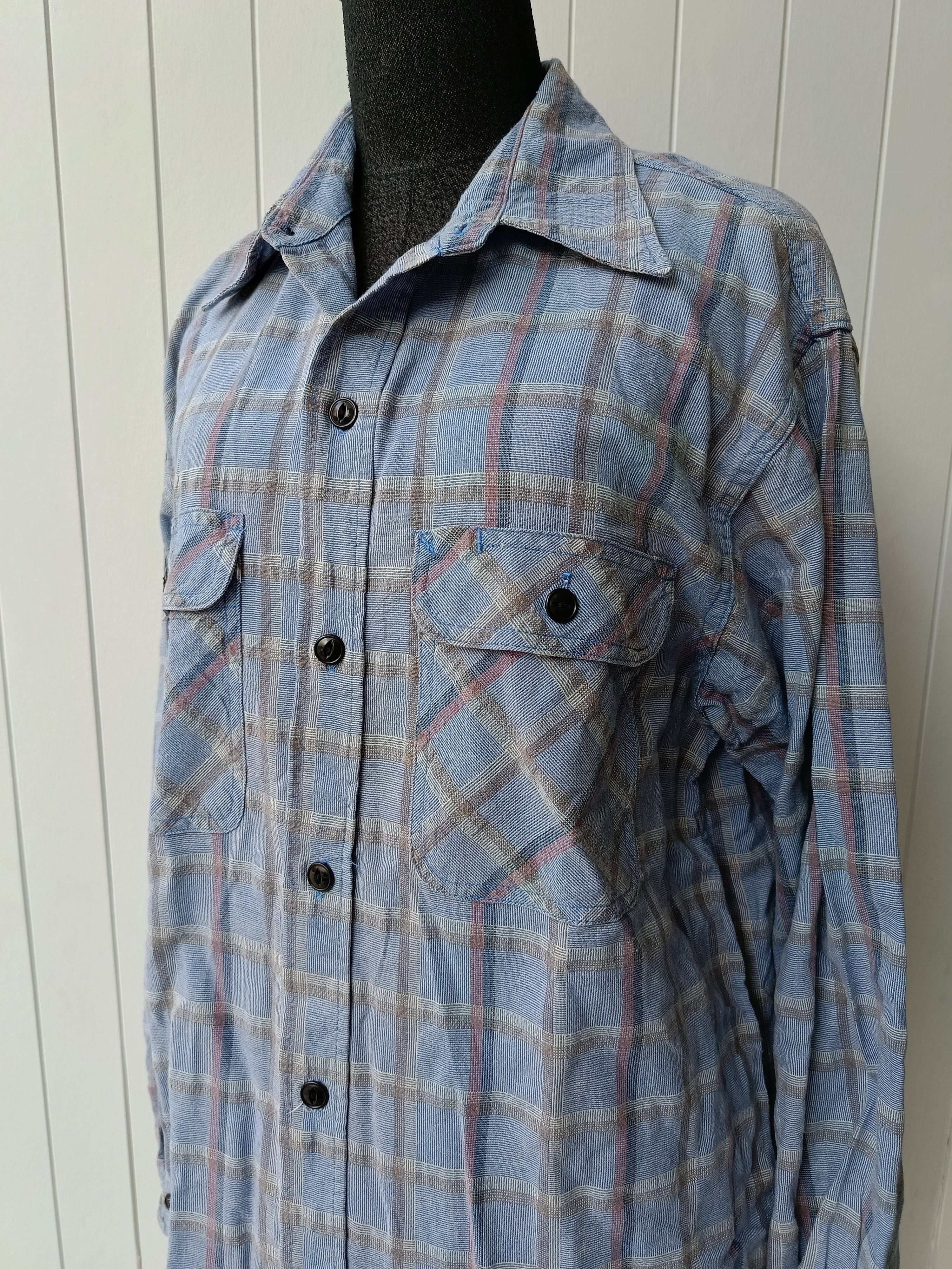Sugar Cane SUGAR CANE Union Made blue check work clothing shirt medium Size US M / EU 48-50 / 2 - 3 Thumbnail