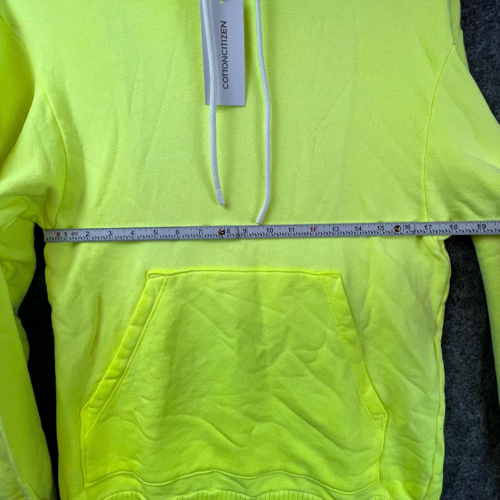 COTTONCITIZEN Cotton Citizen Hoodie Mens Small Neon Yellow Kangaroo Pocket Size US S / EU 44-46 / 1 - 3 Thumbnail