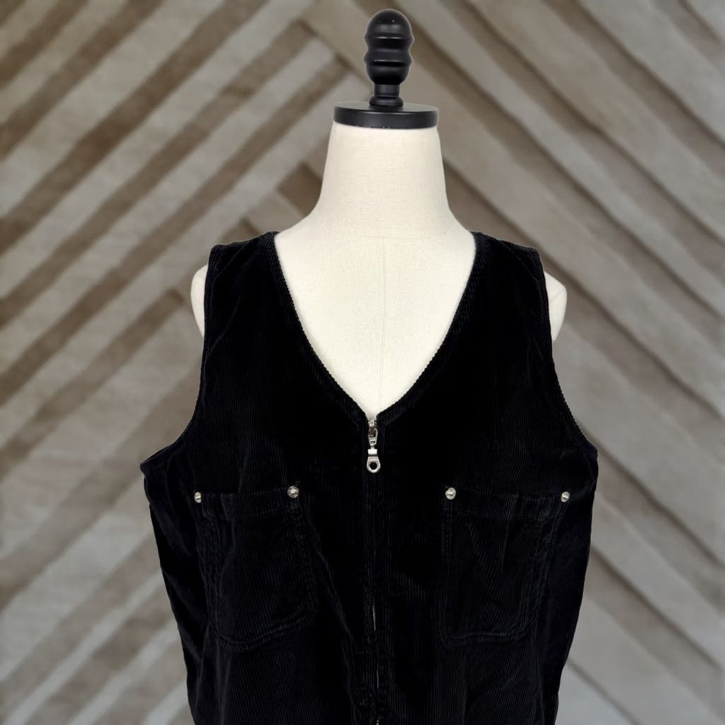 Avenue VINTAGE Avenue Maxi Dress Women XL Black Corduroy Full Zip 90s Y2K Vintage Dress Size XL / US 12-14 / IT 48-50 - 1 Thumbnail