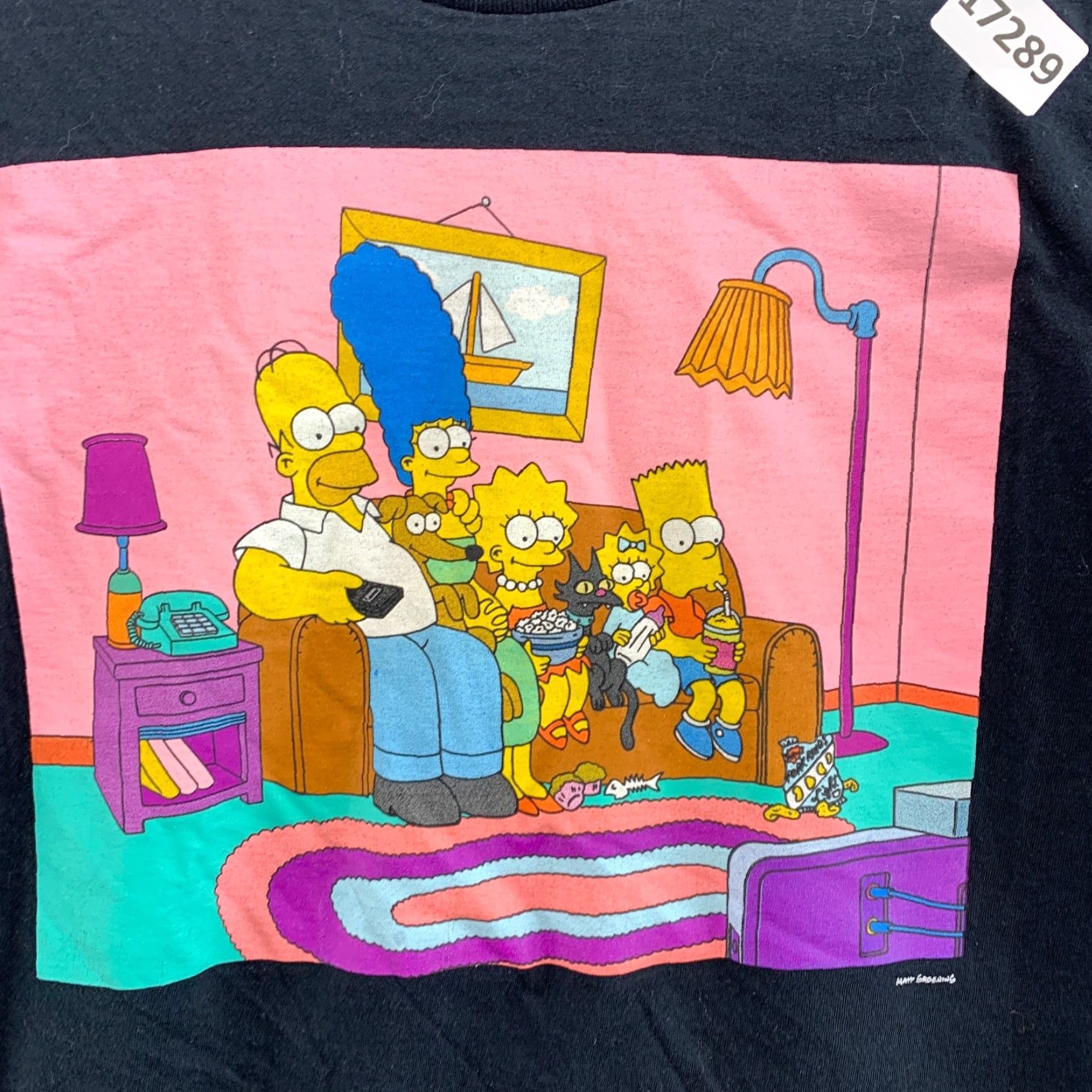 Vintage VINTAGE The Simpsons Shirt Black Adult Medium Fits 18X27 Short Sleeve Couch Cartoon TV T Size US M / EU 48-50 / 2 - 7 Thumbnail
