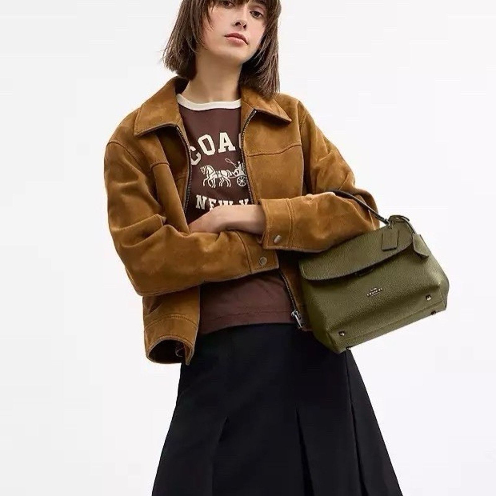 Coach NWT Coach Emory Top Handle Bag leather CCE53 QBOLV Olive Size ONE SIZE - 9 Thumbnail