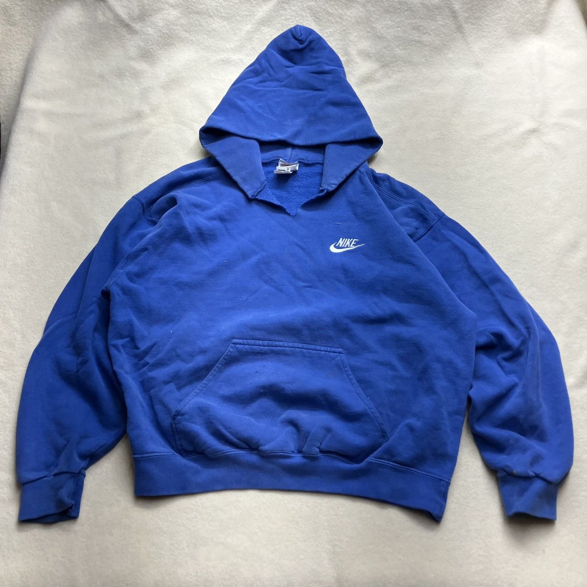 Nike 90’s nike hoodie grey tag royal blue boxy Size US M / EU 48-50 / 2 - 2 Thumbnail