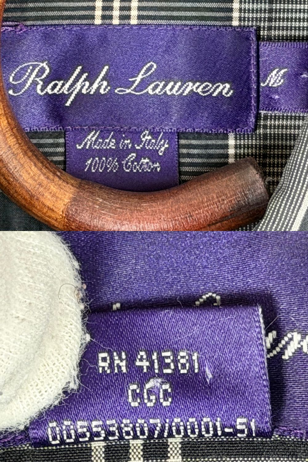 ss04 RL Purple Label Made in Italy Glen Plaid Cotton Shirt image 4