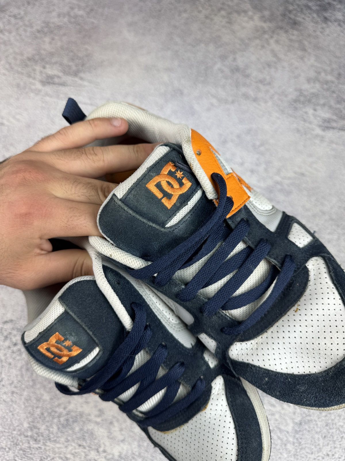 DC DC Shoes Court Graffik Navy Orange White Y2K Skate Sneakers Size US 8 / EU 41 - 4 Thumbnail