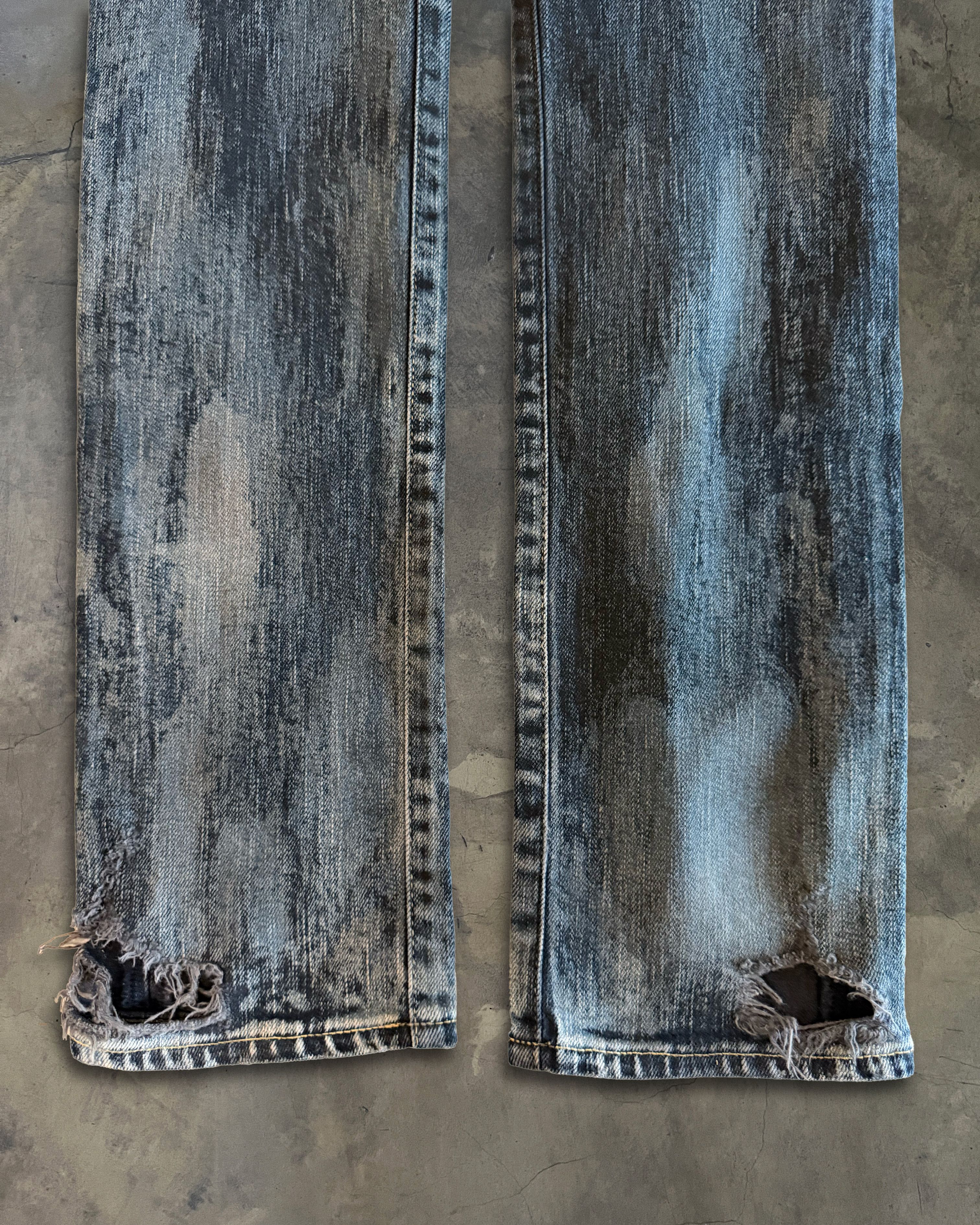 Saint Laurent Paris SAINT LAURENT FW2014 RUNWAY OIL STAIN JEANS Size US 29 - 5 Thumbnail