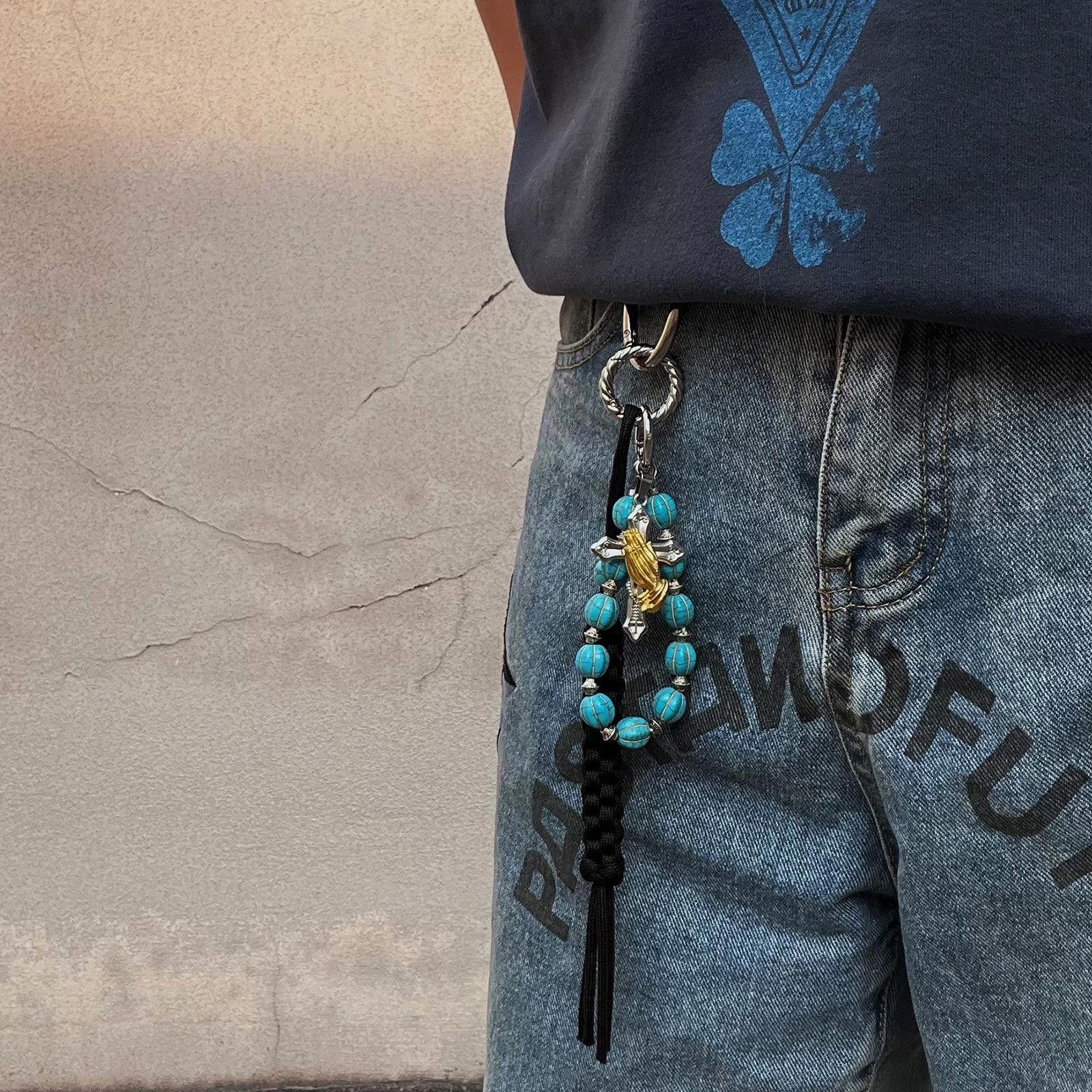 Jewelry Cleanfit Knit Keychain – Retro Pants Chain Pendant Size ONE SIZE - 1 Thumbnail