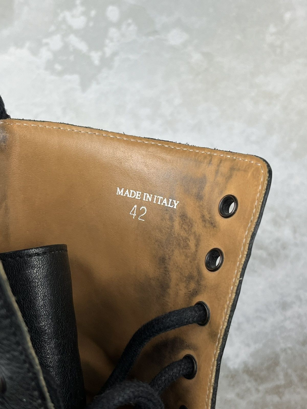 Maison Margiela SS18 Maison Margiela Lug Sole Black Leather Combat Boots Size US 9 / EU 42 - 12 Thumbnail