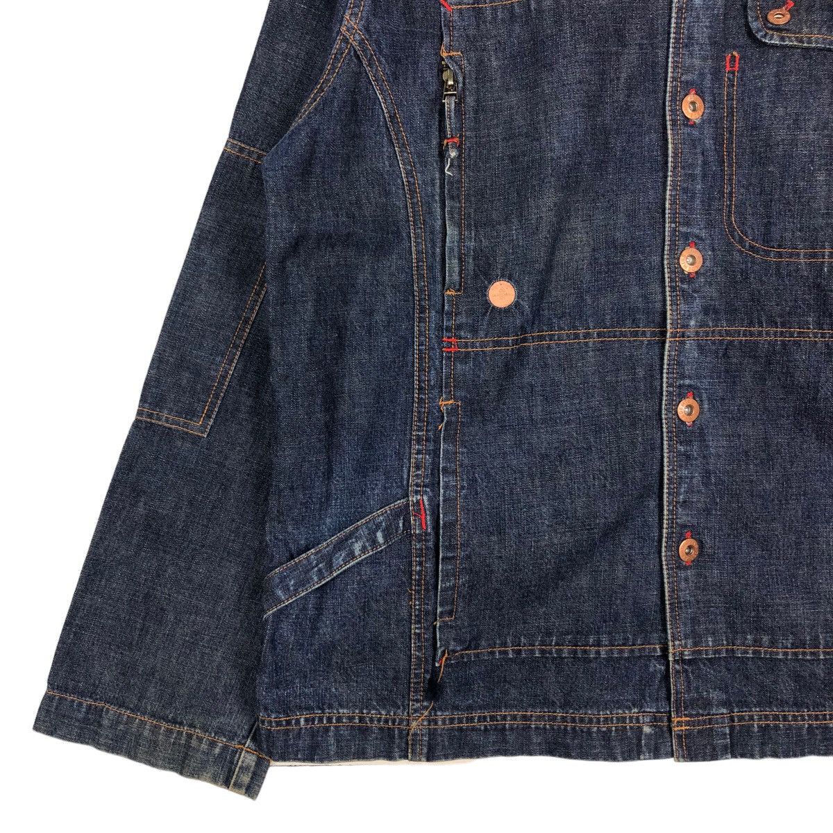 Japanese Brand 🔥Vintage Denim Biker Jacket Akedemiks Gene Research Japan Size US XL / EU 56 / 4 - 4 Thumbnail