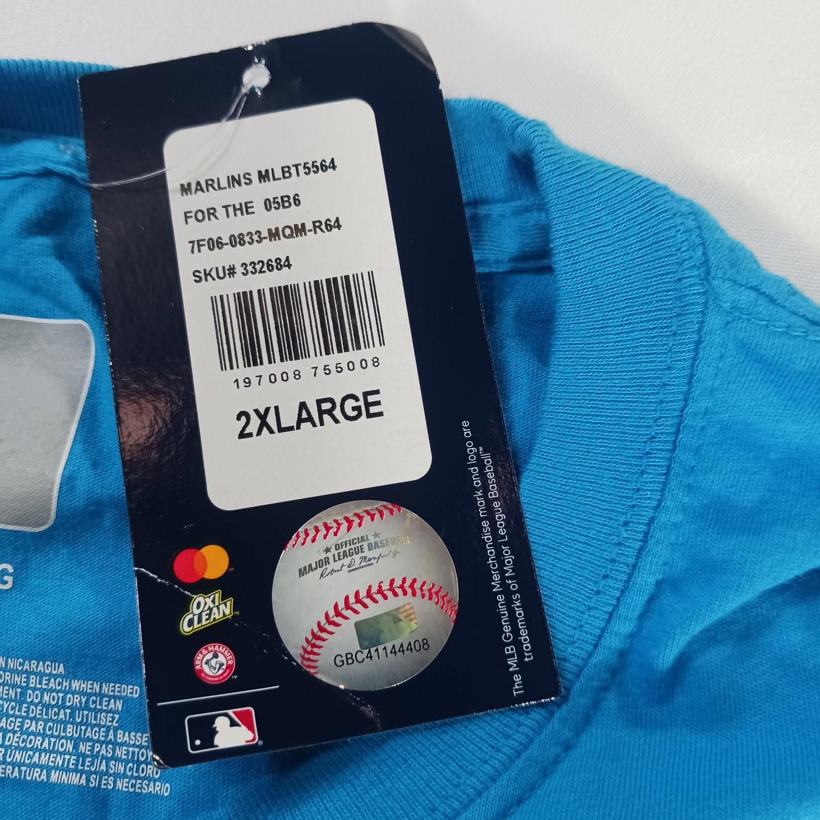 Majestic Majestic RN136380 Miami Marlin Baseball Men 2XL Blue T-Shirt Size US XXL / EU 58 / 5 - 4 Thumbnail