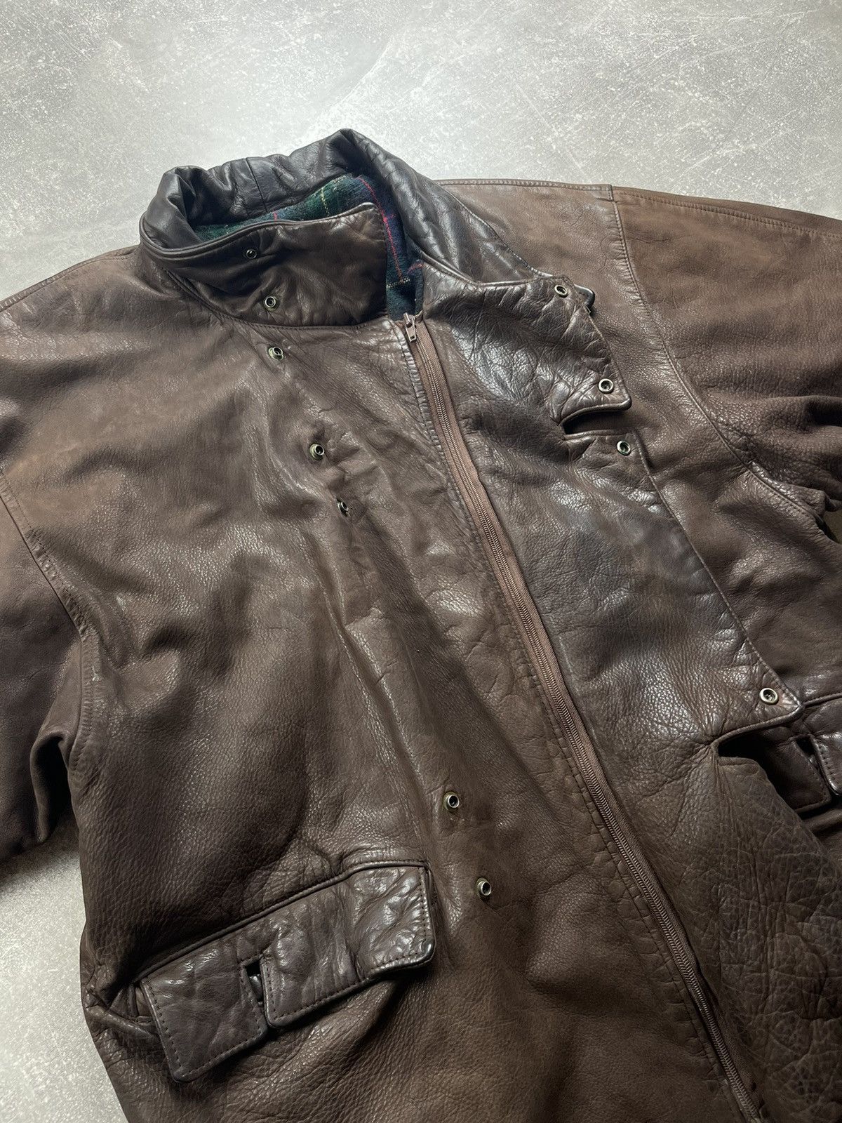 Genuine Leather Vintage AN 2000 Paris Brown Leather Jacket 80s Size US M / EU 48-50 / 2 - 15 Thumbnail