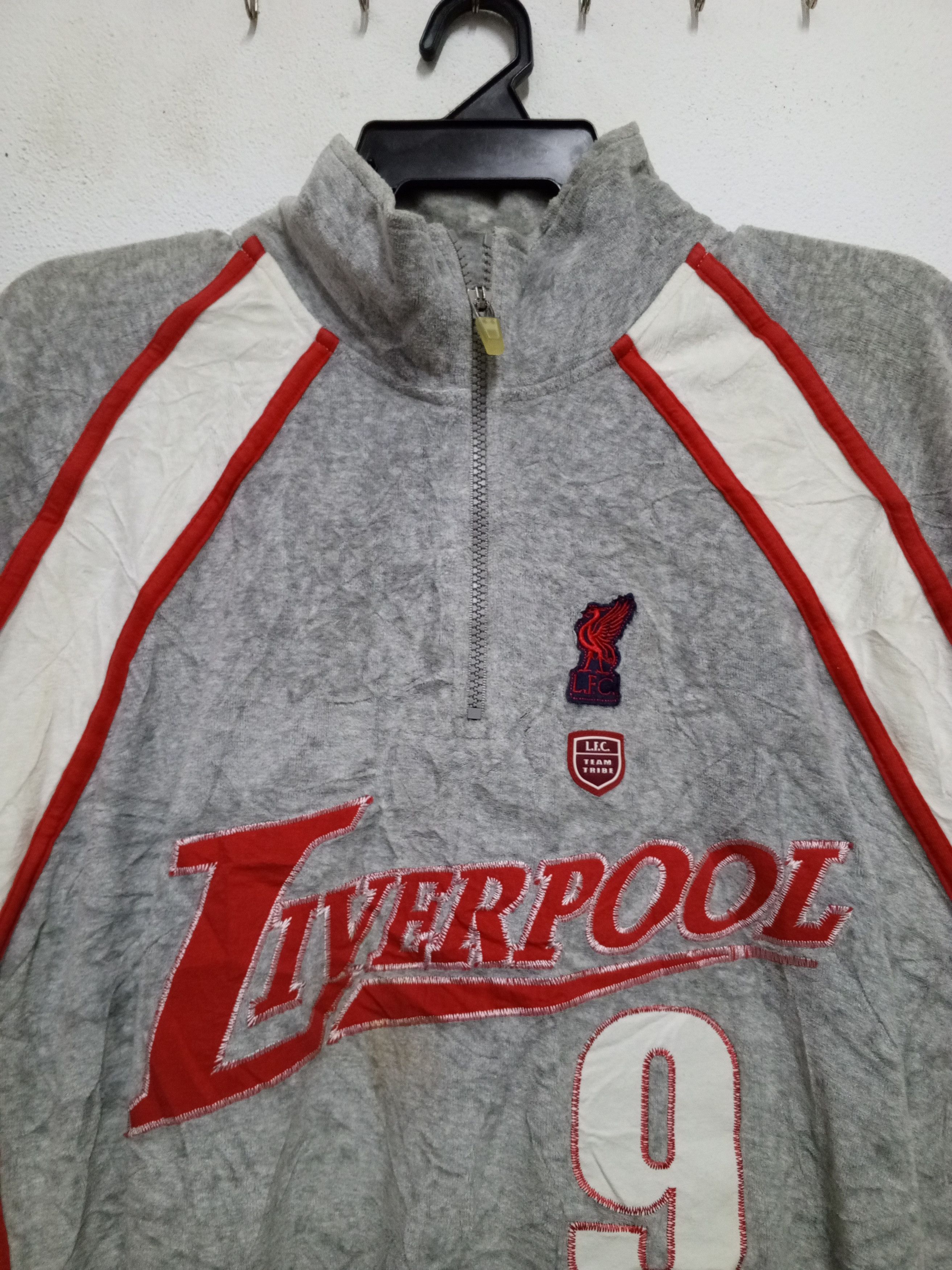 Vintage Liverpool fleece HALFZIP rare bid logo Size US L / EU 52-54 / 3 - 7 Thumbnail