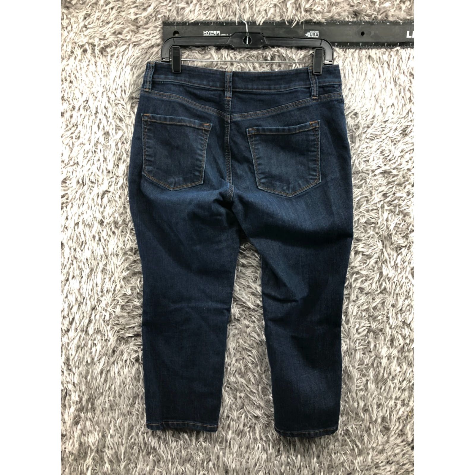 Loft LOFT Jeans Cropped Size 6 Womens Dark Blue 5-Pocket Denim Regular Rise Mid 30" Waist XP FLAW Included Size 28" / US 6 / IT 42 - 6 Thumbnail