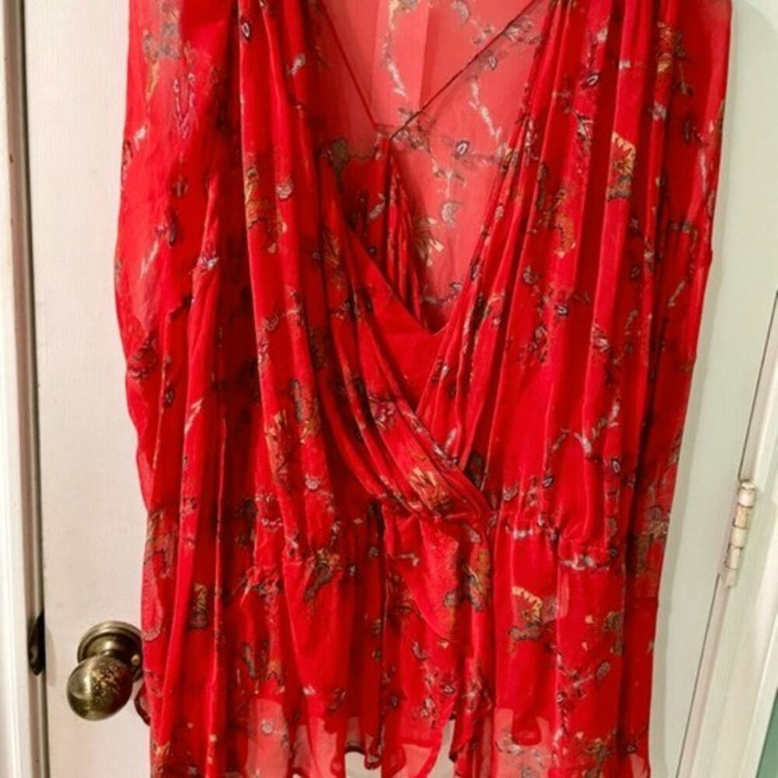 Iro Iro Linette Floral Print Bell Sleeve Chiffon Blouse, Size L / US 10 / IT 46 - 3 Thumbnail
