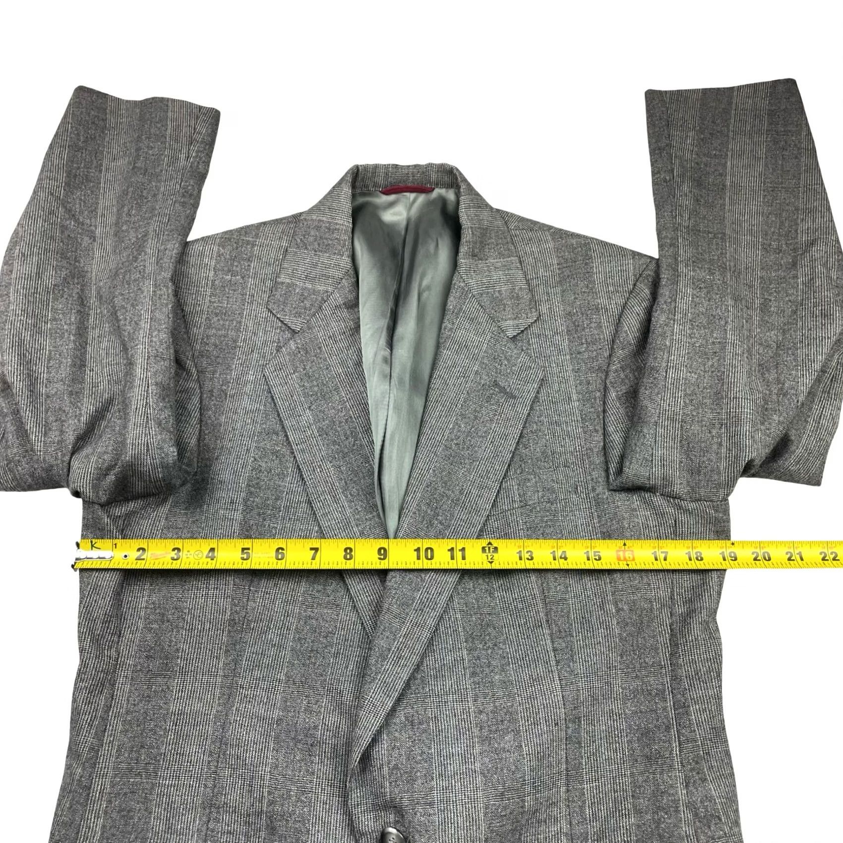 Hart Schaffner Marx VINTAGE Hart Schaffner & Marx Blazer Men's 40R Gray/Brown Plaid 2-Button Wool Size 40R - 7 Thumbnail